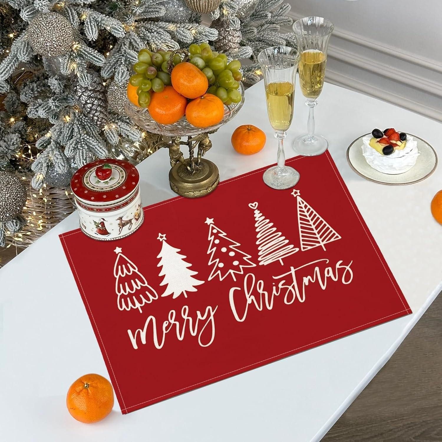 LuxusKollektion Hängedekoration Platzset Weihnachten Rot Abwaschbar Tischse günstig online kaufen