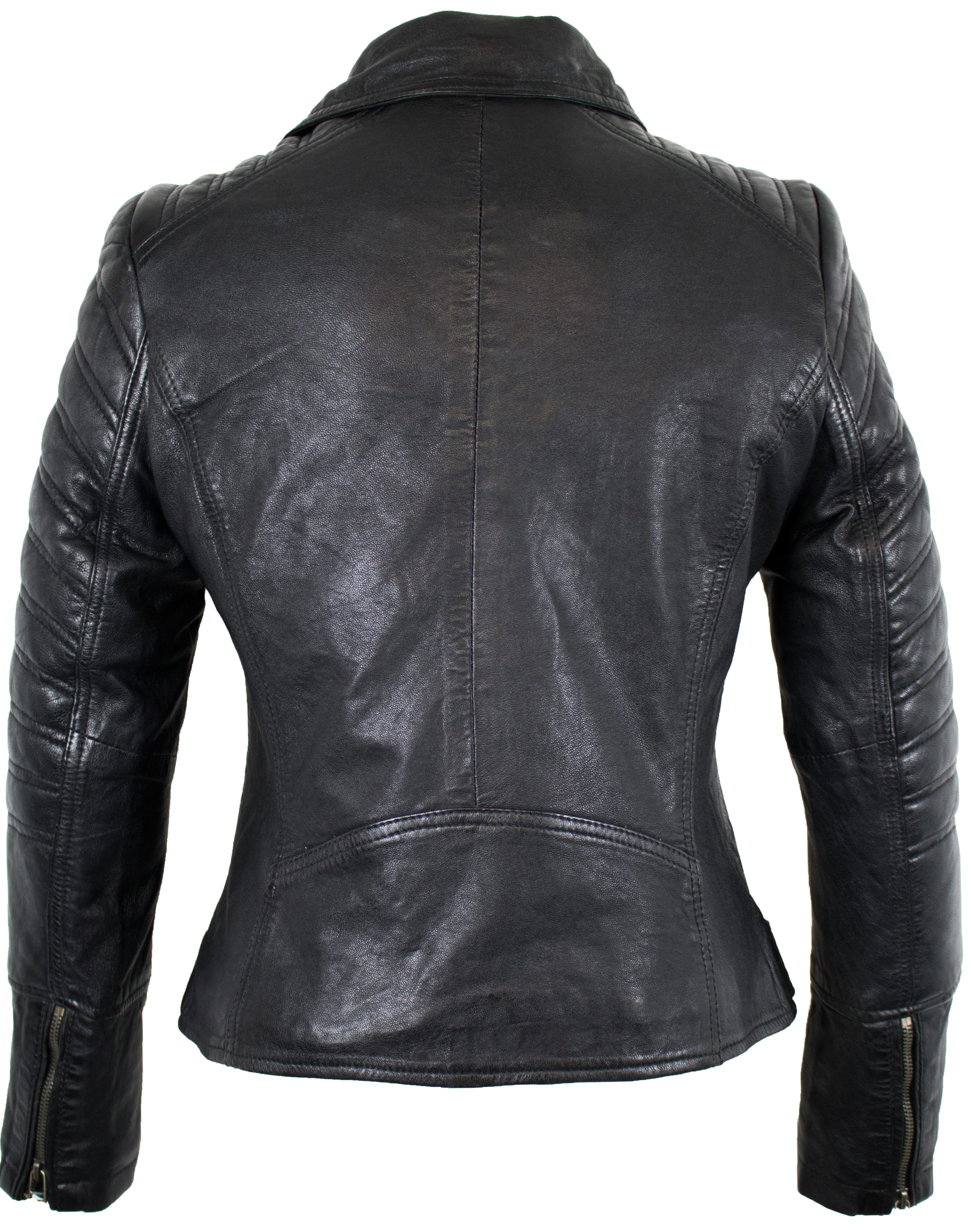 MDM Bikerjacke Damen Lederjacke Echtleder Leichte Sommer Lederjacke für Damen