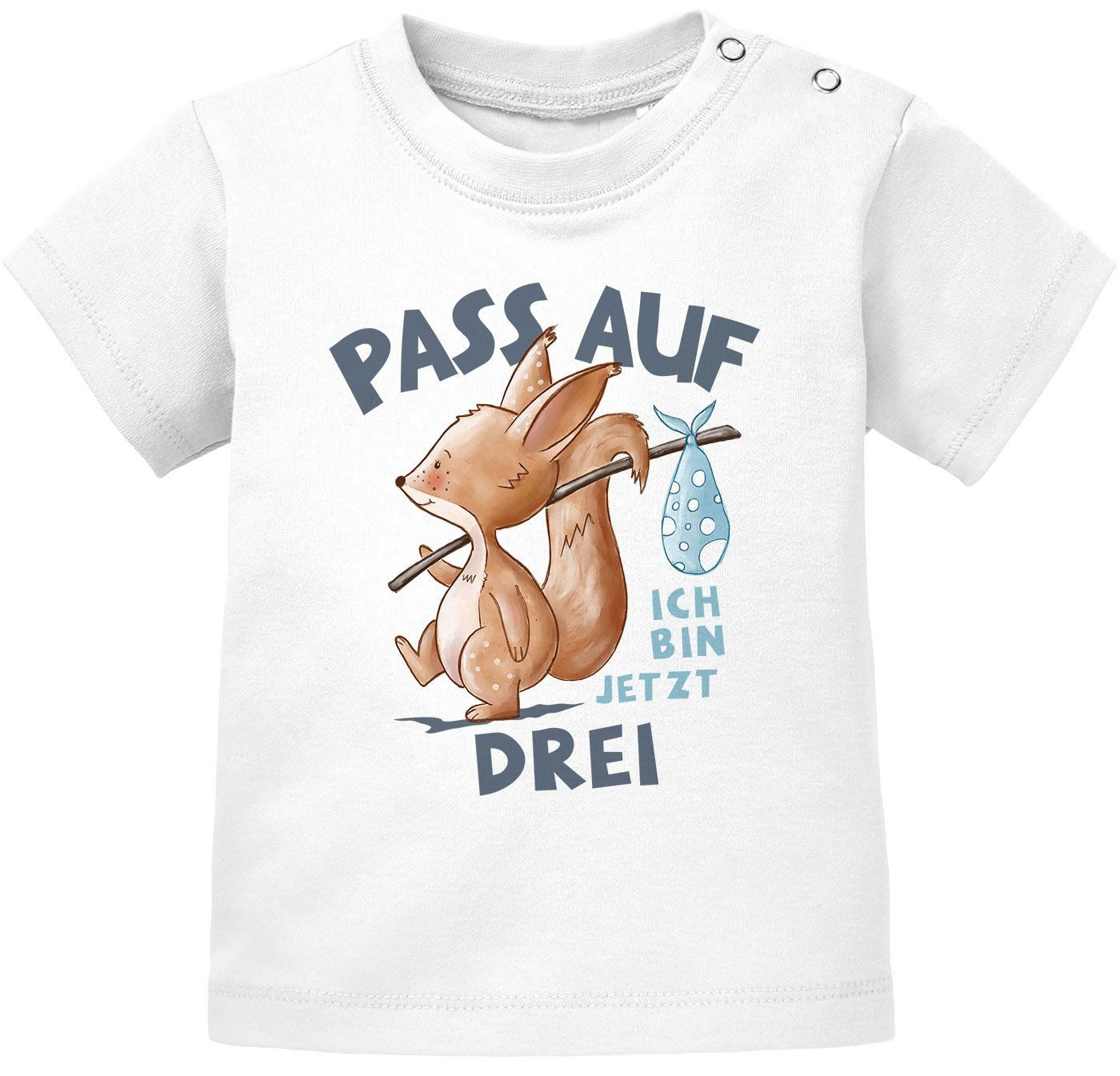Print-Shirt Baby T-Shirt 1. Geburtstag mit Spruch Ich bin jetzt Eins, Zwei