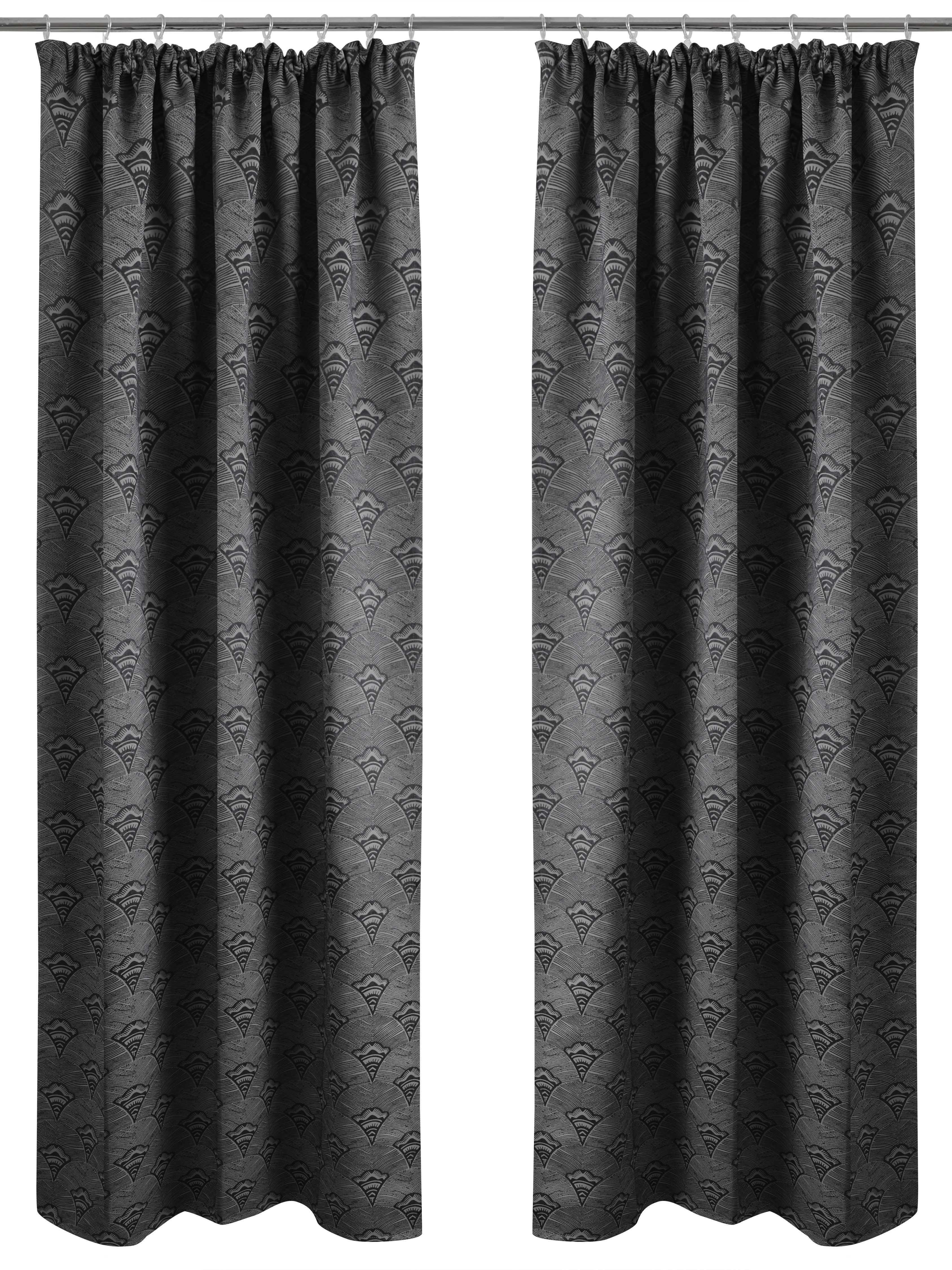 Bruno Banani Verdunkelungsvorhang Alessio (1 St), Kräuselband, verdunkelnd, Polyester, Elegantes Muster, Jacquard, verdunkelnder Vorhang, blickdicht,modern – Bild 2 von 5