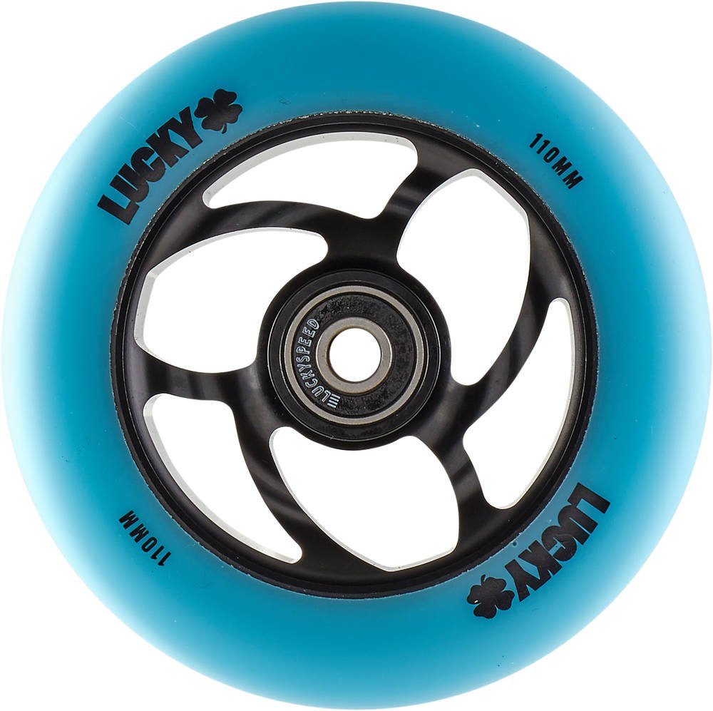 Lucky Hellblau Stunt-Scooter Rolle Lucky Torsion Stuntscooter Scooters Schwarz/PU 110mm Pro