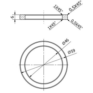 SO-TECH® Türgriff Schiebetürgriff ADA für Glastüren Griffmuschel zum Aufkleben, 1-tlg., Griff-Ø 59 mm, für Schiebetür & Zimmertür Glastürgriff