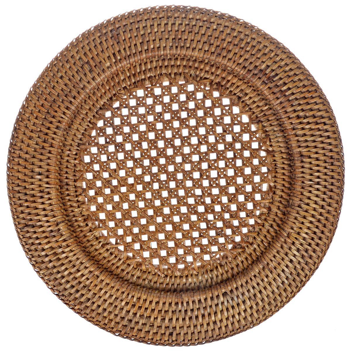 fiolini Platzteller Rattan Rund Ø 32 cm; Rattanteller / Dekoteller