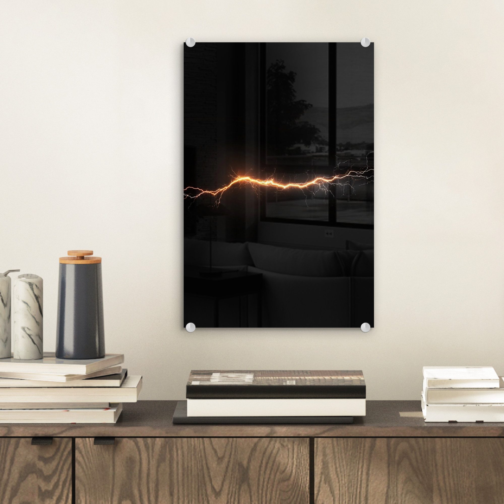 MuchoWow Acrylglasbild Orange - Blitzlicht - günstig online kaufen