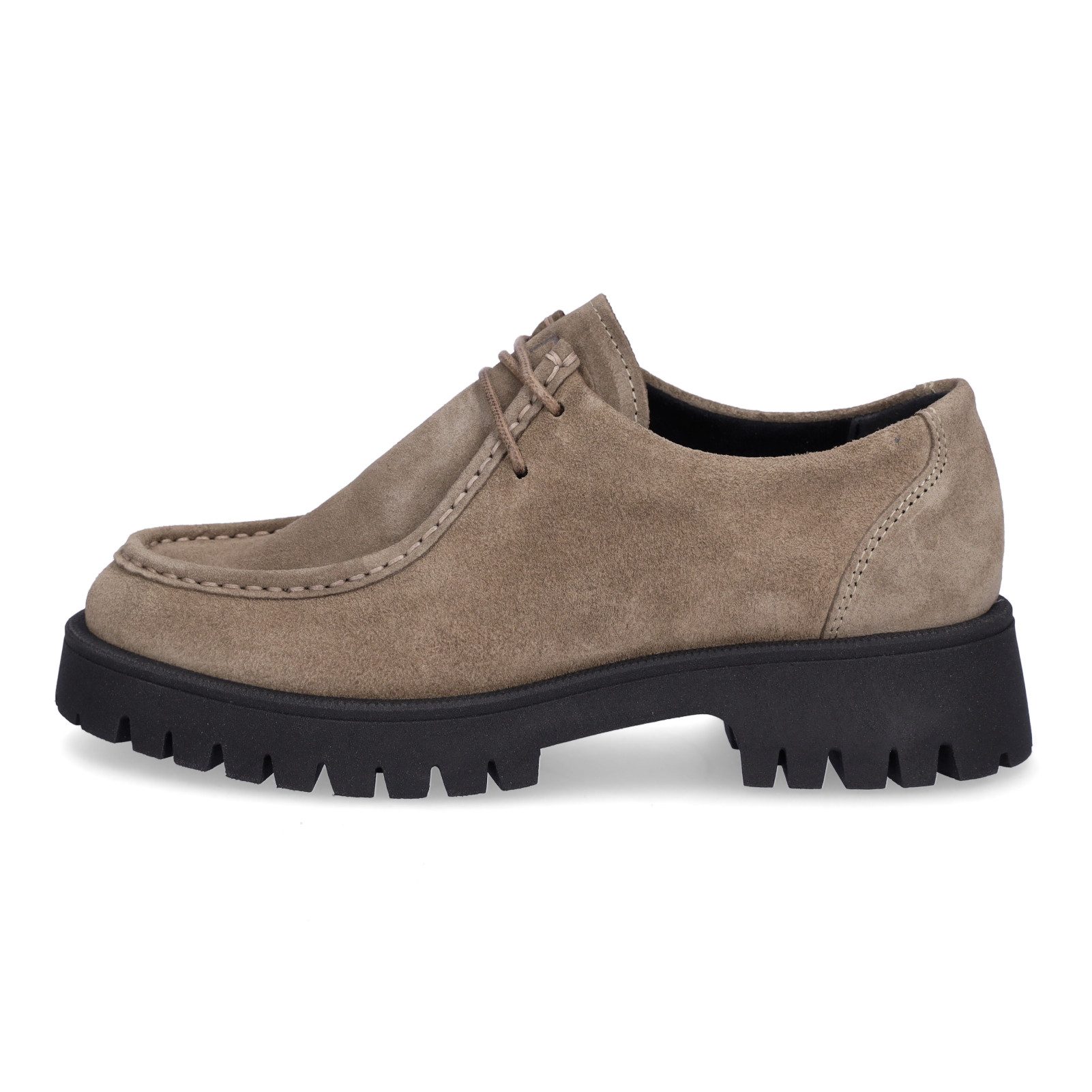 MIDS MINKA Damen Schnürschuh beige aus Veloursleder mit Mokassin-Naht & flexibler Profilsohle – Bild 2 von 5