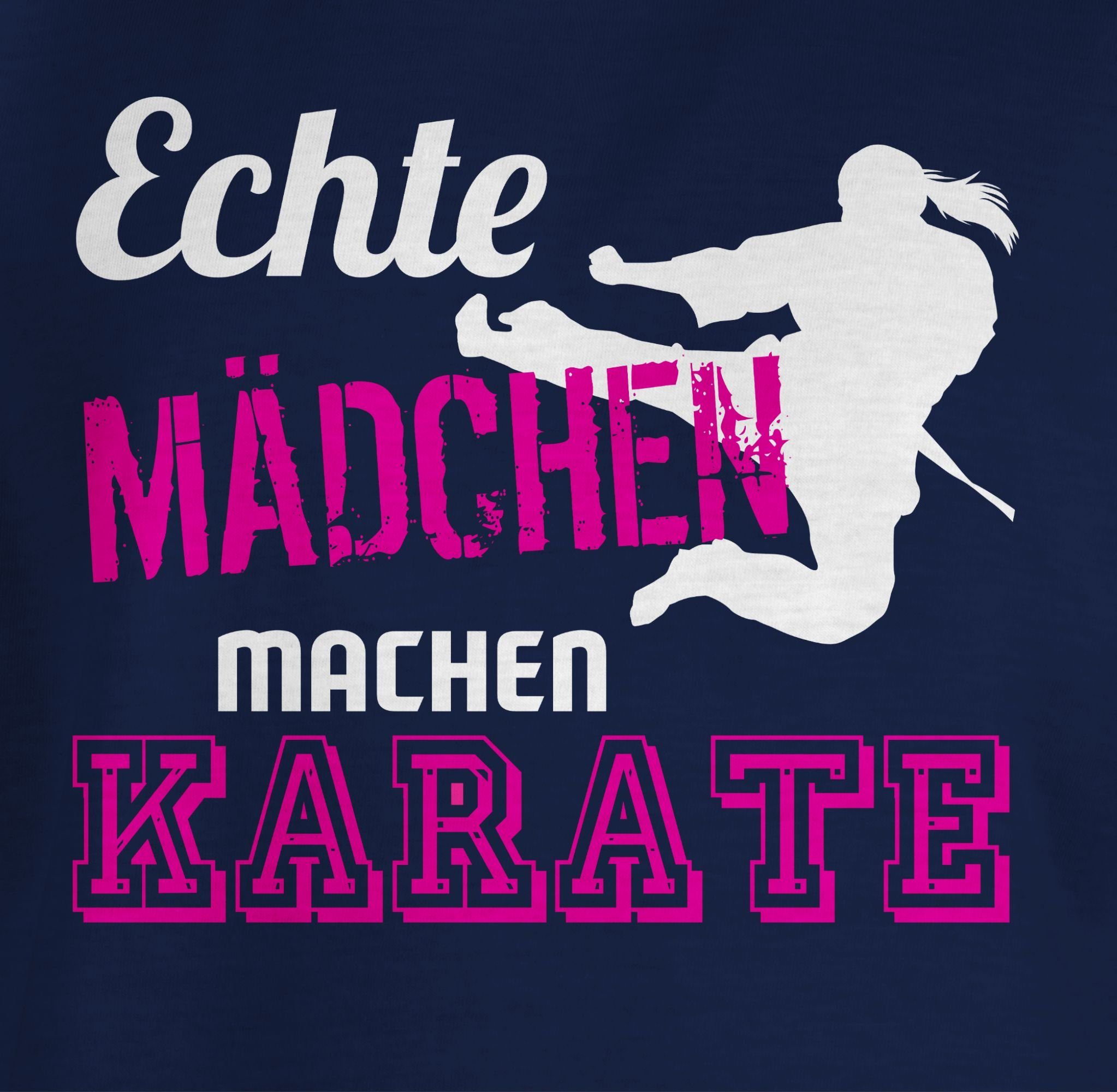 Kleidung T-Shirt Sport Mädchen machen Karate Shirtracer 2 Echte Dunkelblau Kinder