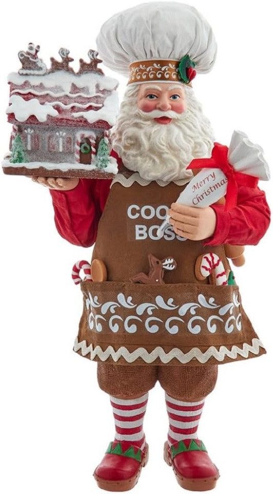 Kurt S. Adler Dekofigur FA0223 - Fabriché Chef Santa dekoriert Lebkuchenhaus, 26,7 cm (10,5) (1 St)
