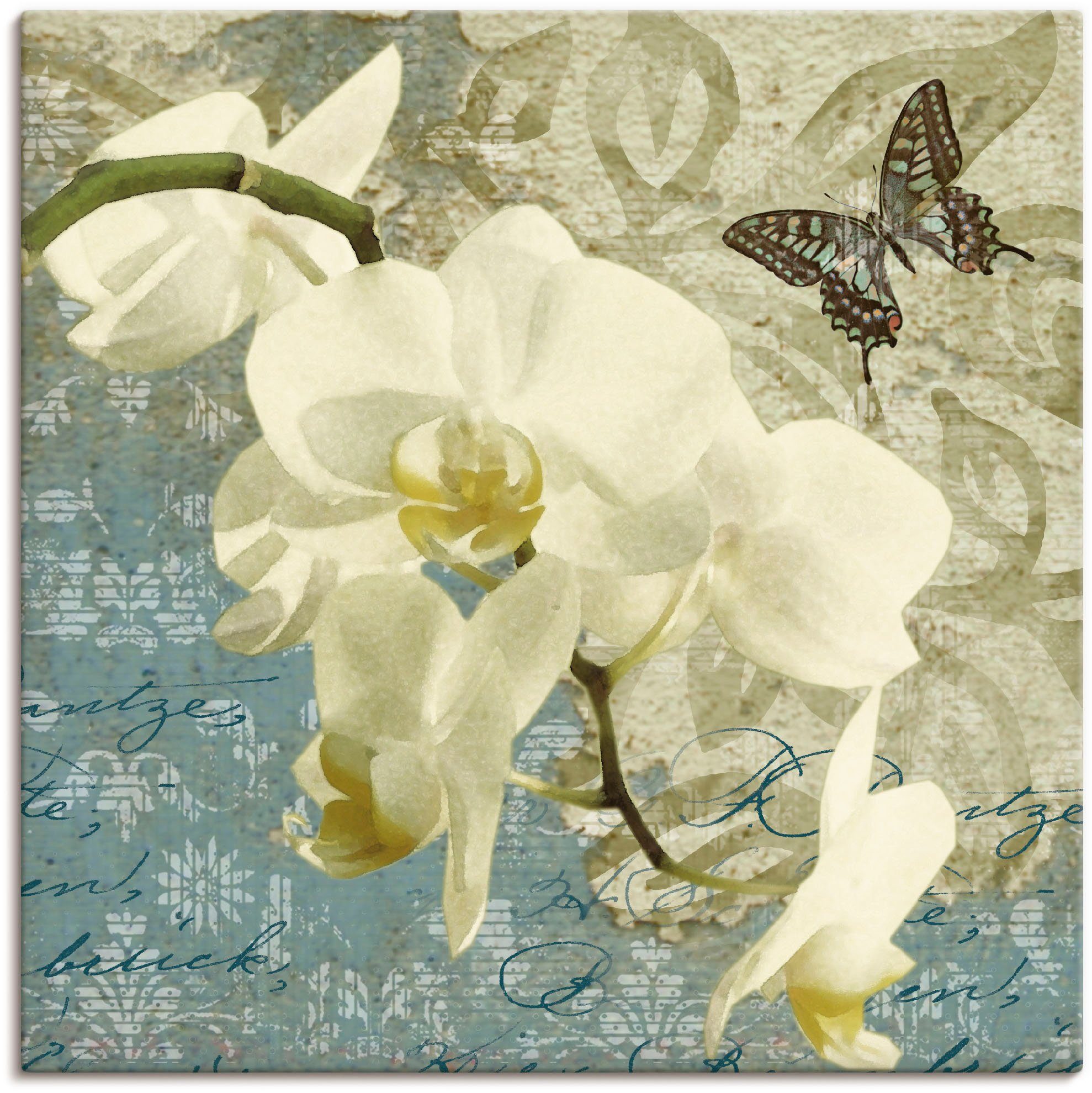 Poster (1 Größen Orchideen, versch. Leinwandbild, oder Alubild, St), Wandaufkleber Blumen Wandbild in als Artland
