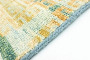 Wollteppich Designer Teppich handgeknüpft gold, morgenland, quadratisch, Höhe: 6 mm, handgeknüpft
