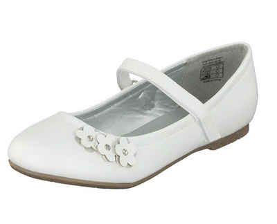 Indigo »424-075 Mädchen Schuhe Ballerinas geschlossen Weiß mit Blumen« Ballerina
