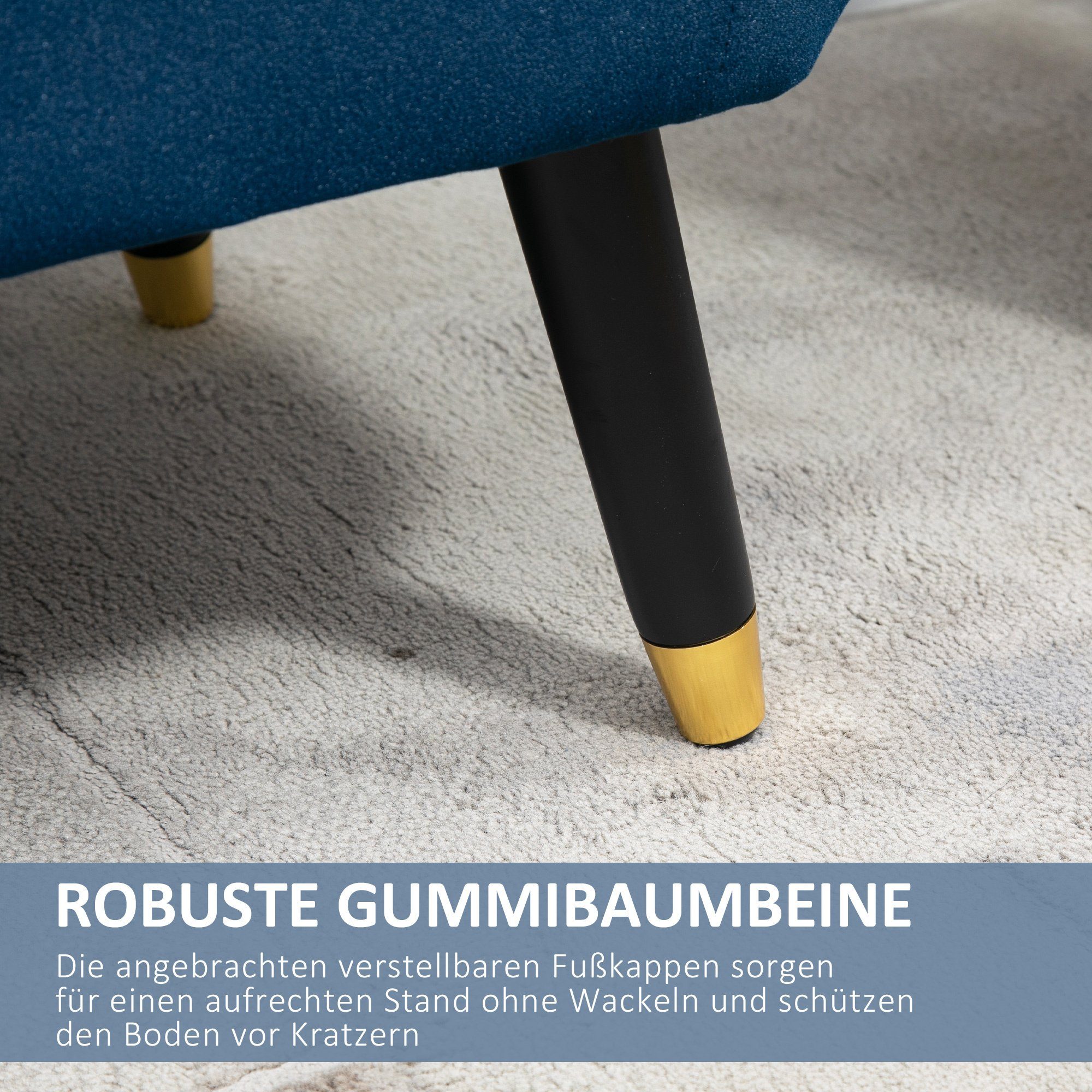 mit HOMCOM blau Sitzbank Sitzbank blau | Stauraum