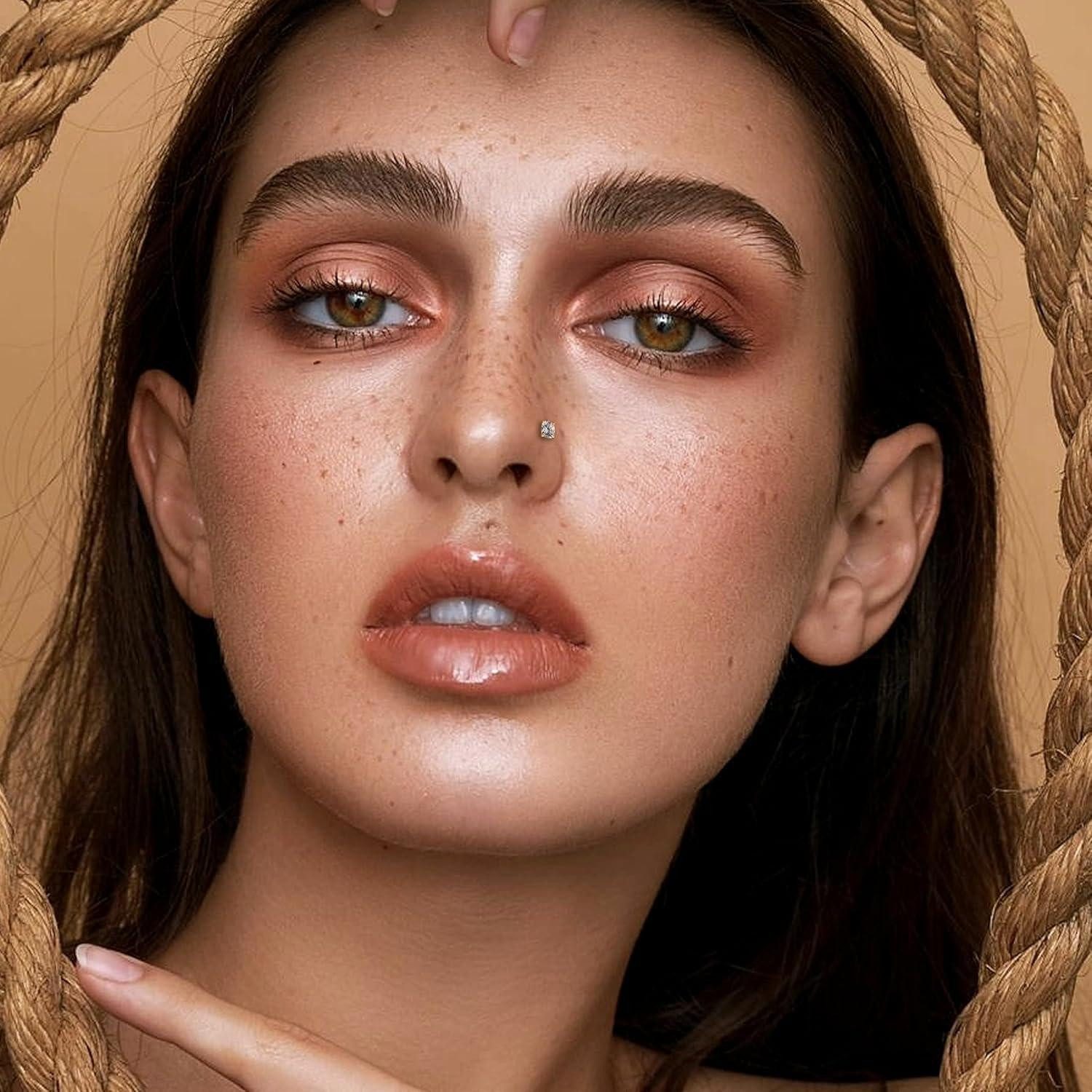 YADOCA Nasenpiercing 14K Gold Nasenpiercing L-förmiger Nasenstecker 20G mit günstig online kaufen