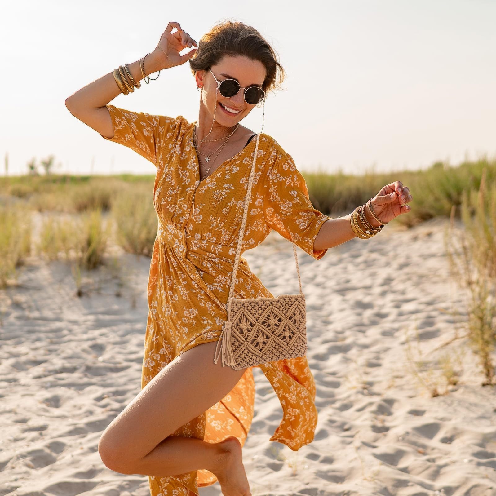 Zaewry Strandtasche Strohtasche Damen Stroh Umhängetasche Vintage Strandtasche mit Quaste (Strand Stroh Handtasche Boho Crossbody Tasche), für Damenreisen und Urlaub