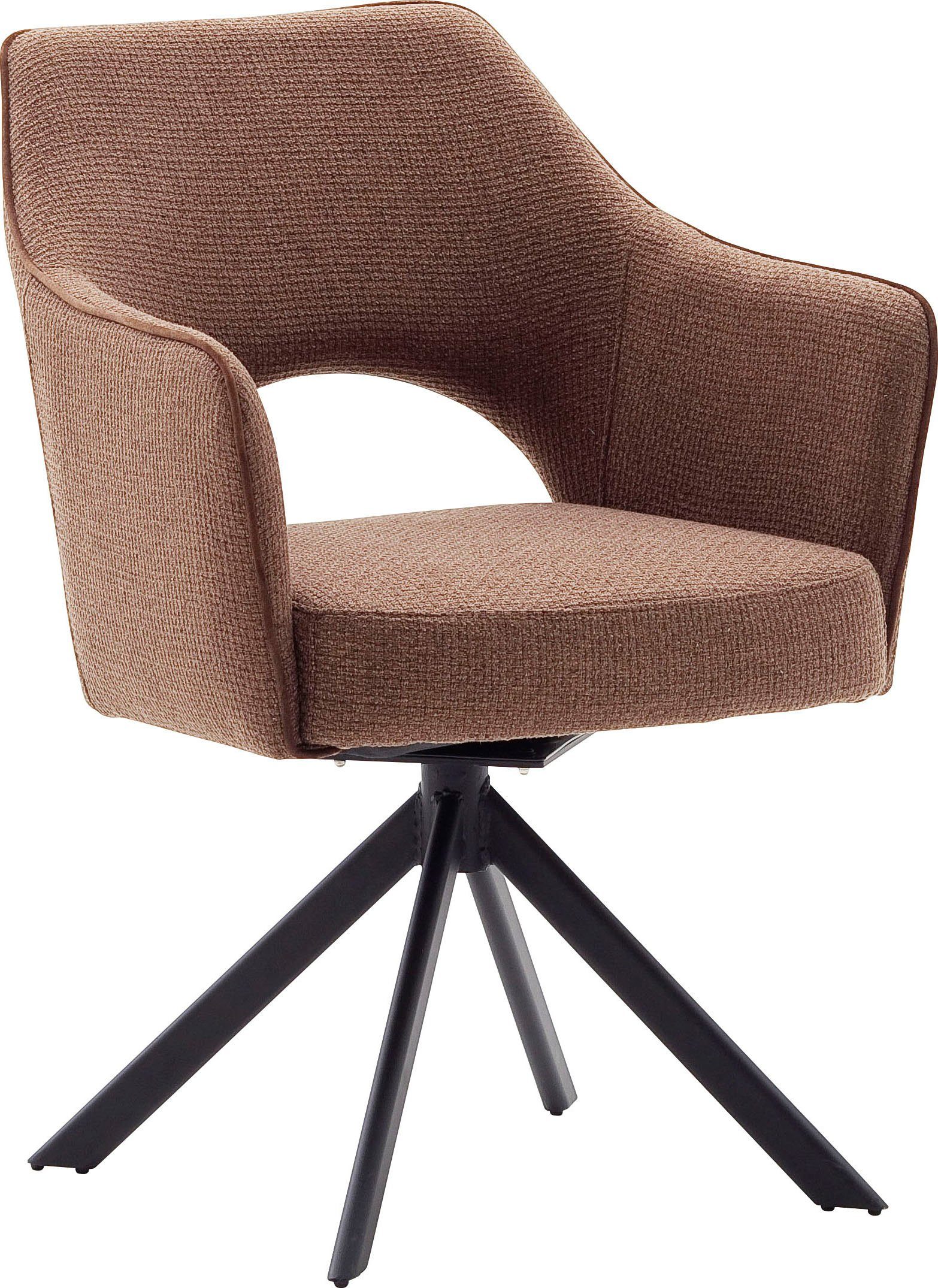 MCA furniture schwarz 4-Fußstuhl mit 180° drehbar Tonala | Rostbraun 2 Nivellierung St), Metall matt (Set, lackiert