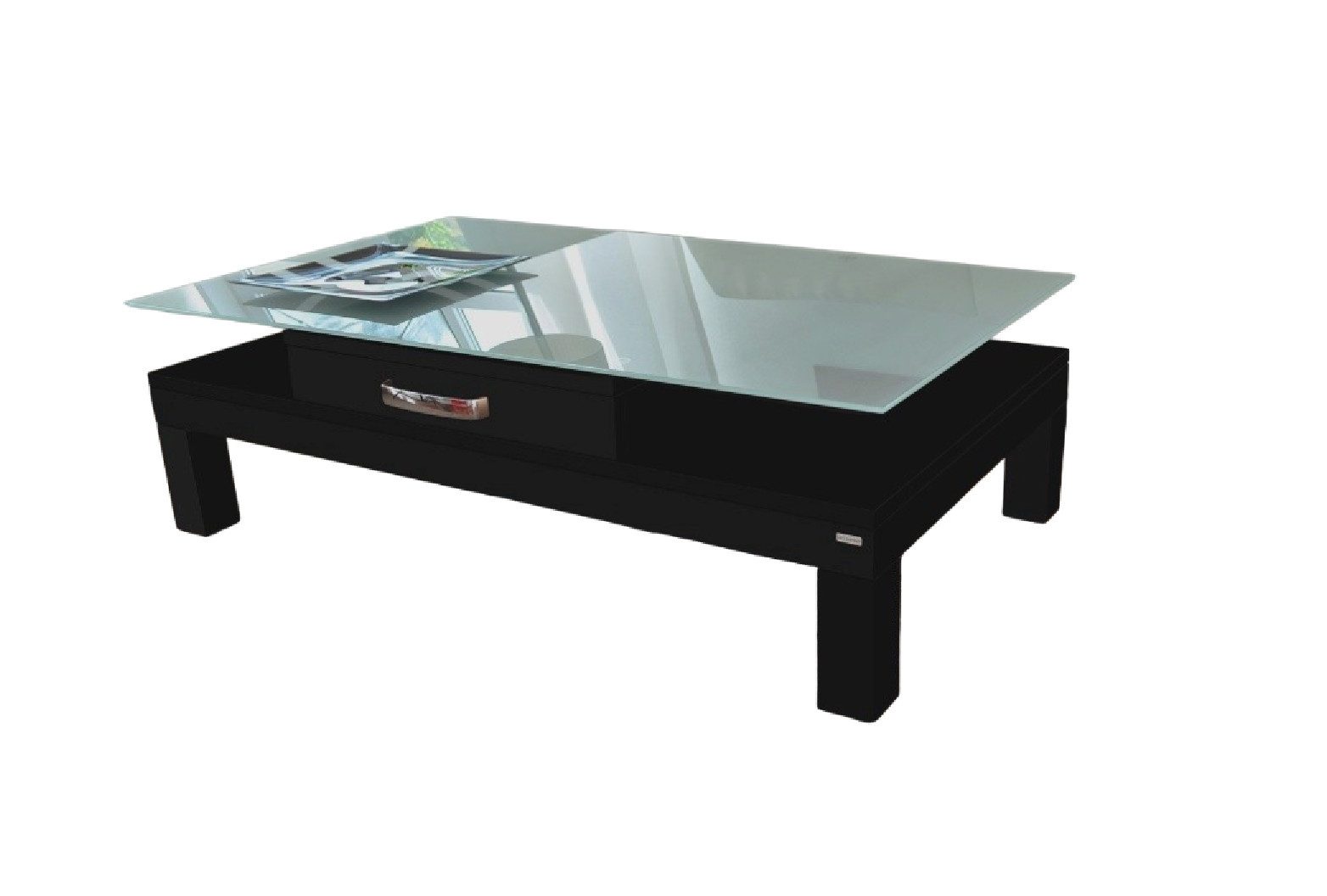 carl svensson Couchtisch Design Tisch V-470H Schwarz Milchglas Carl Svensson