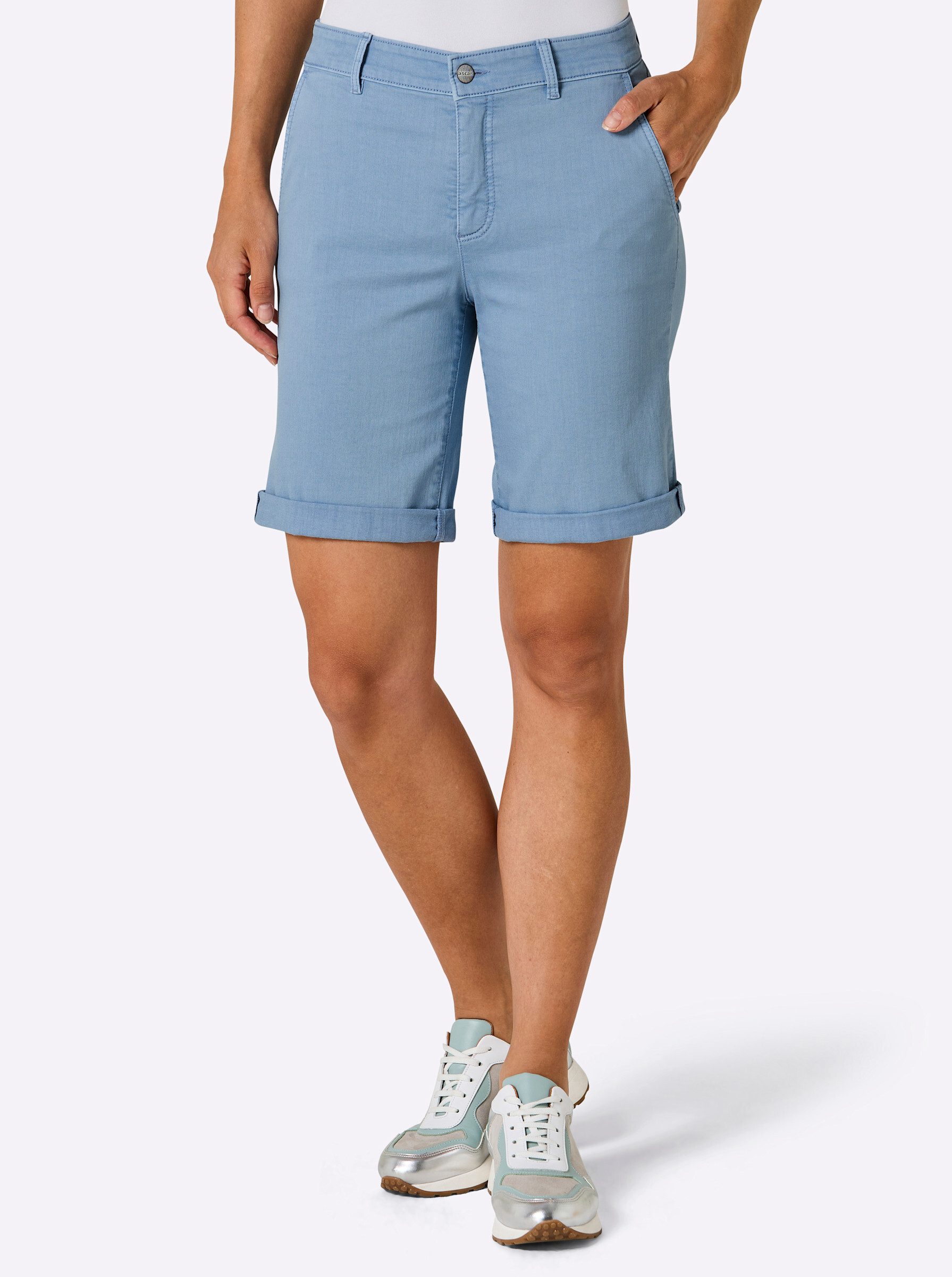 Jeansshorts Edel-Bermudajeans erhöht