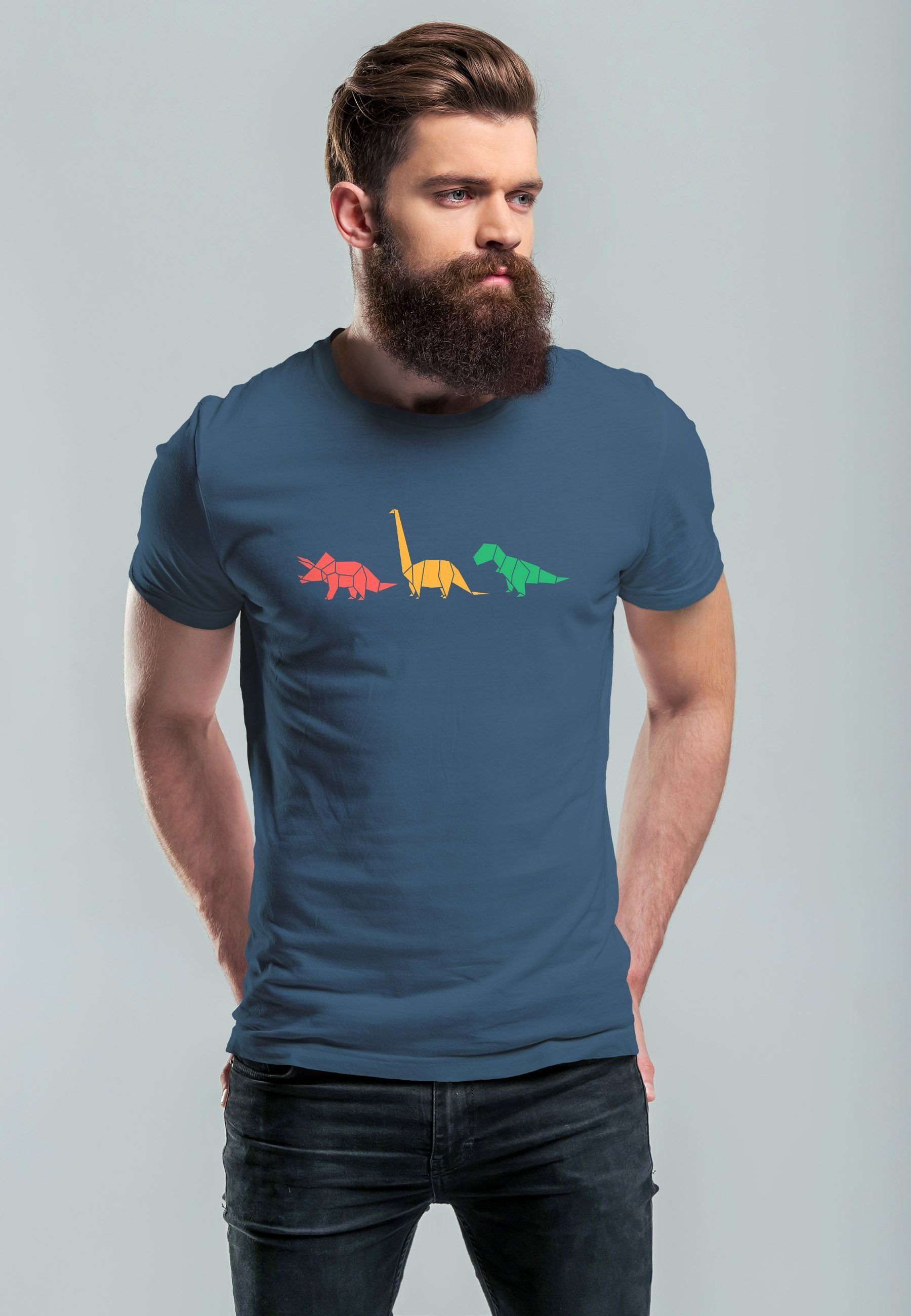 Neverless Print-Shirt Herren T-Shirt Dinosaurier Aufdruck günstig online kaufen