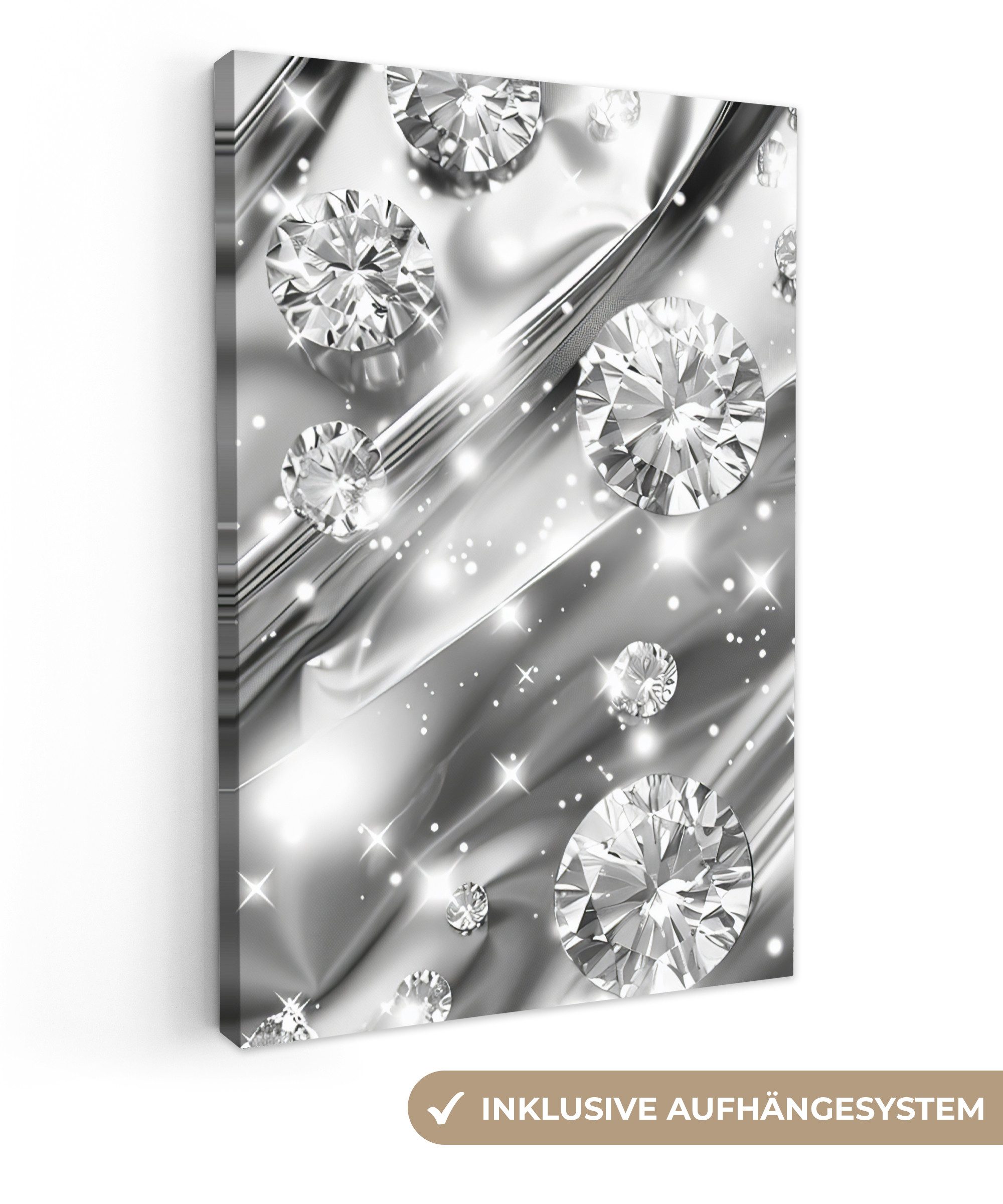 OneMillionCanvasses® Leinwandbild Abstrakt - Diamant - Luxus - Modern - Sil günstig online kaufen