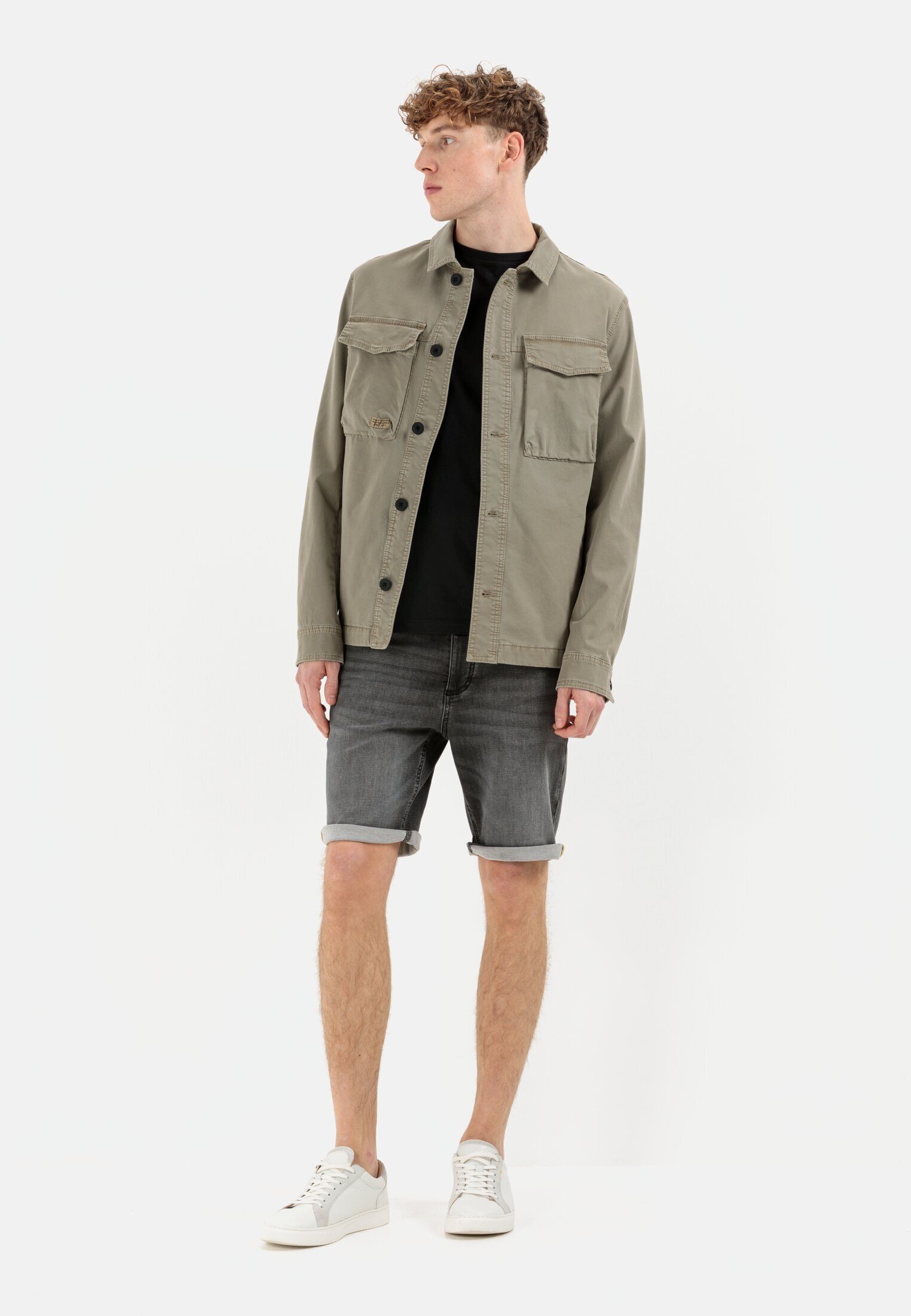 camel active Kurzjacke Regular Fit Langarm Hemdblusenkragen