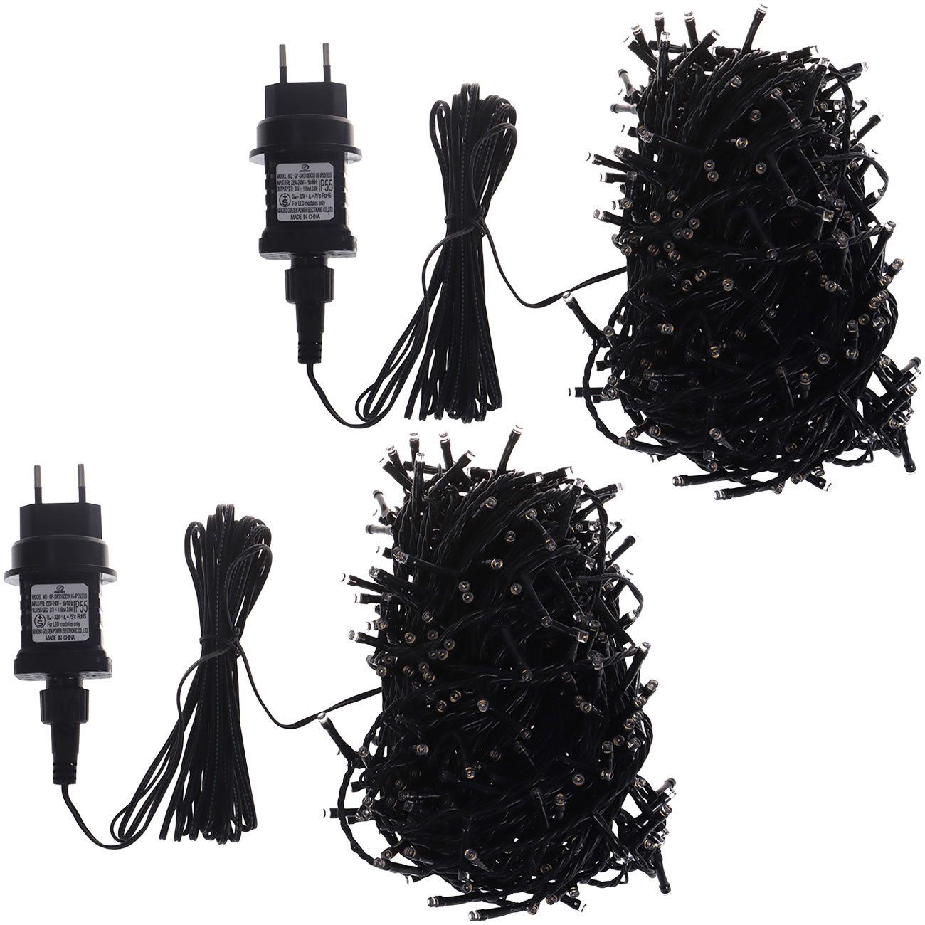 shop'n smile ideoon LED-Lichterkette LED-Lichterkette 24m warmweiß 320 LEDs IP44 außen & innen Netzbetrieb, 24m lang, 320 LEDs mit 7,5cm Abstand & extra 10m Zuleitung
