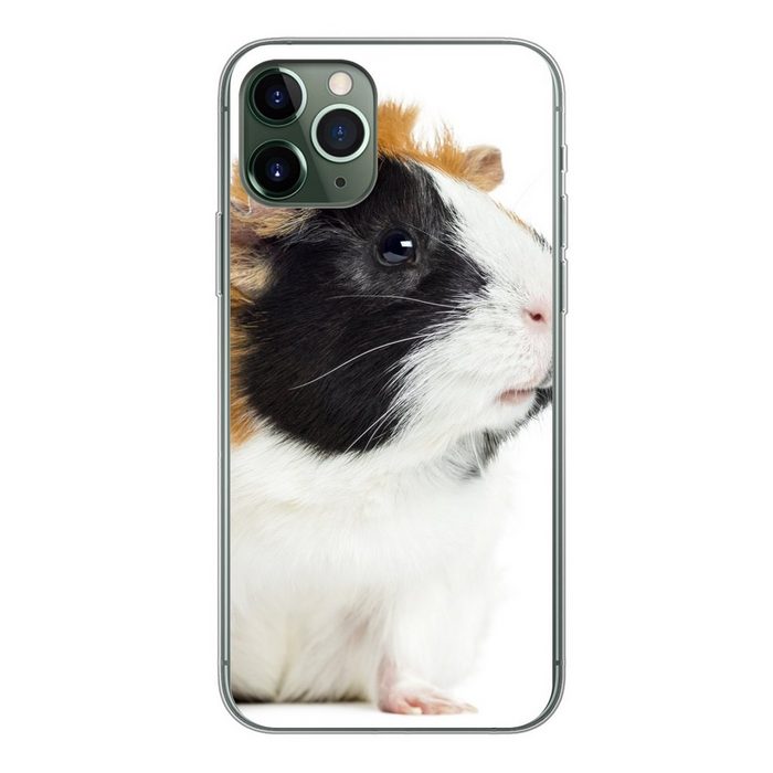 MuchoWow Handyhülle Meerschweinchen schwarz weiß braun Handyhülle Apple iPhone 11 Pro Smartphone-Bumper Print Handy