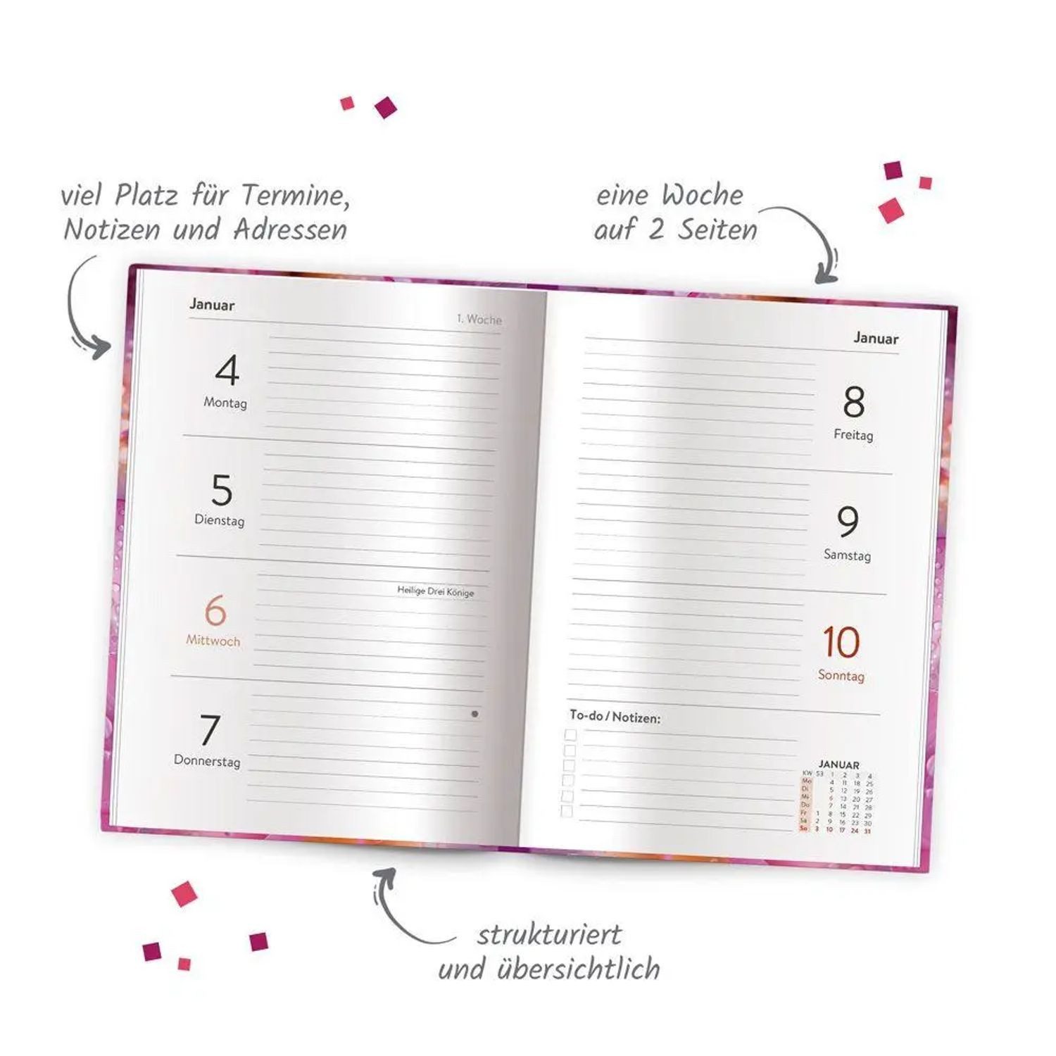 Trötsch Verlag Taschenkalender TRÖTSCH - Taschenkalender A6 Flowers 2027