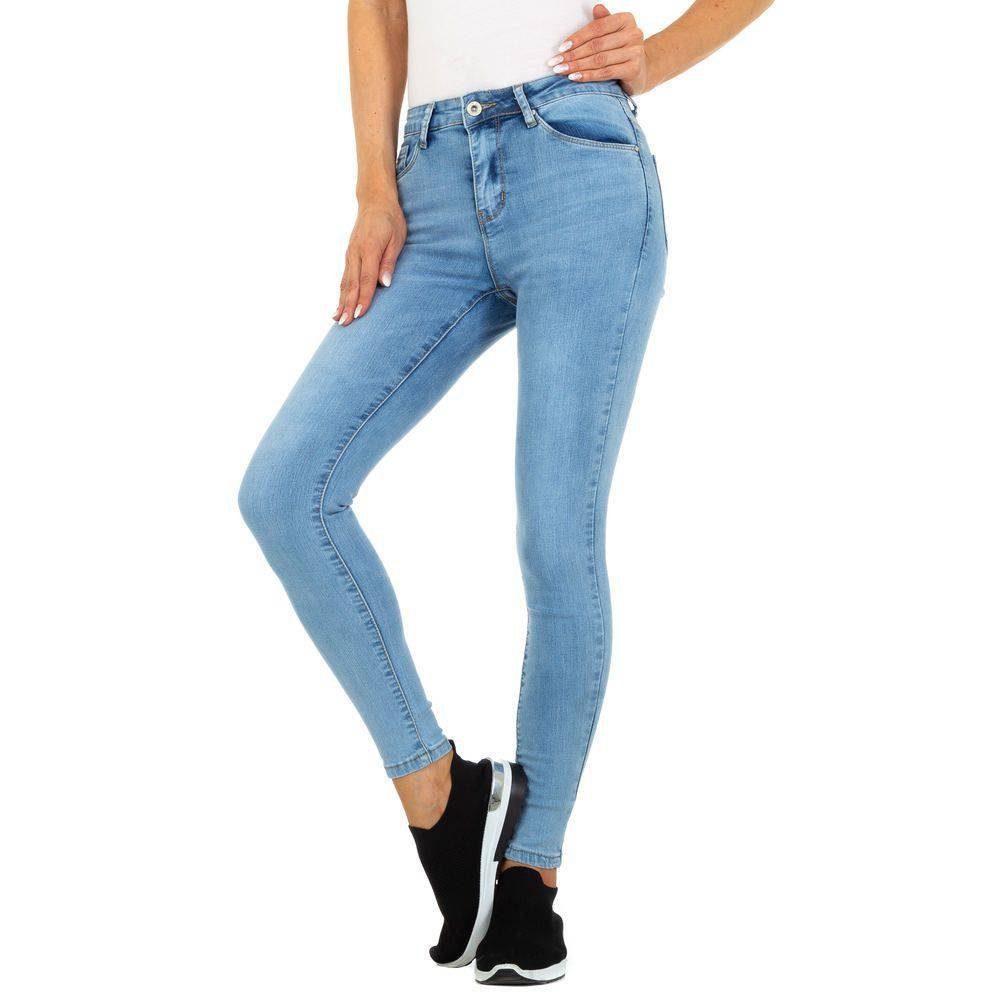 Ital-Design Skinny-fit-Jeans Damen Bügelfrei Skinny Jeans in Blau