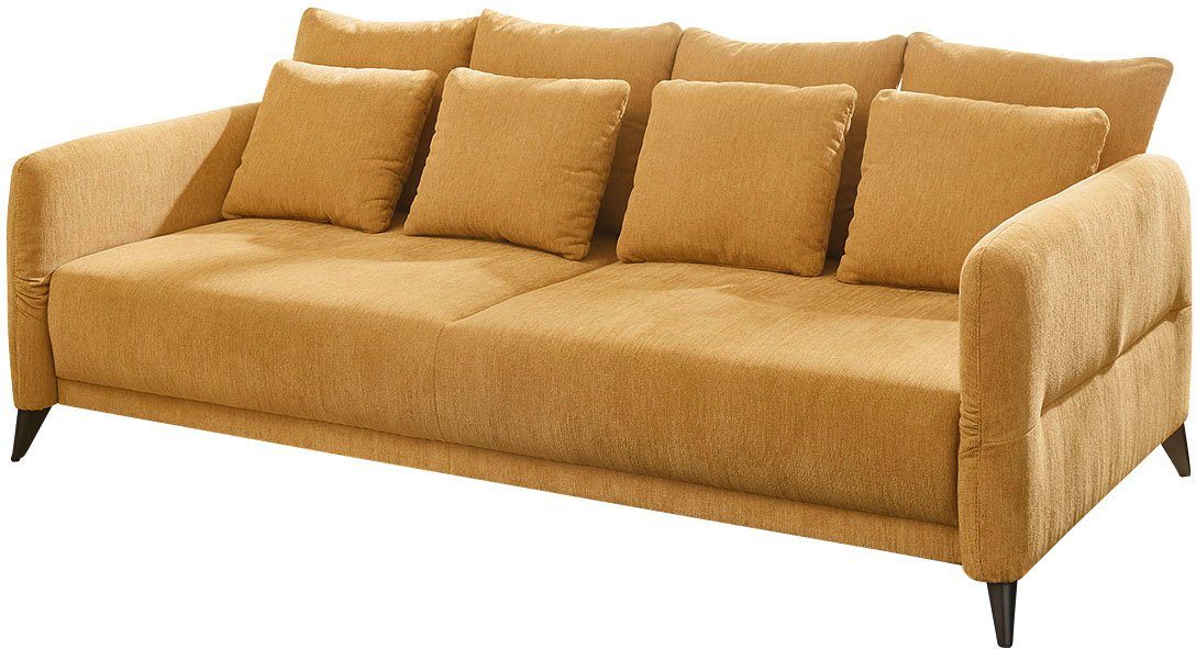 Neues Produkt, Super-Sonderverkauf! Jockenhöfer Gruppe Big-Sofa Schenna, verstellb.Armlehnen,Federkernpolsterung,8 gelb gelb Raum im stellbar Kissen,frei 