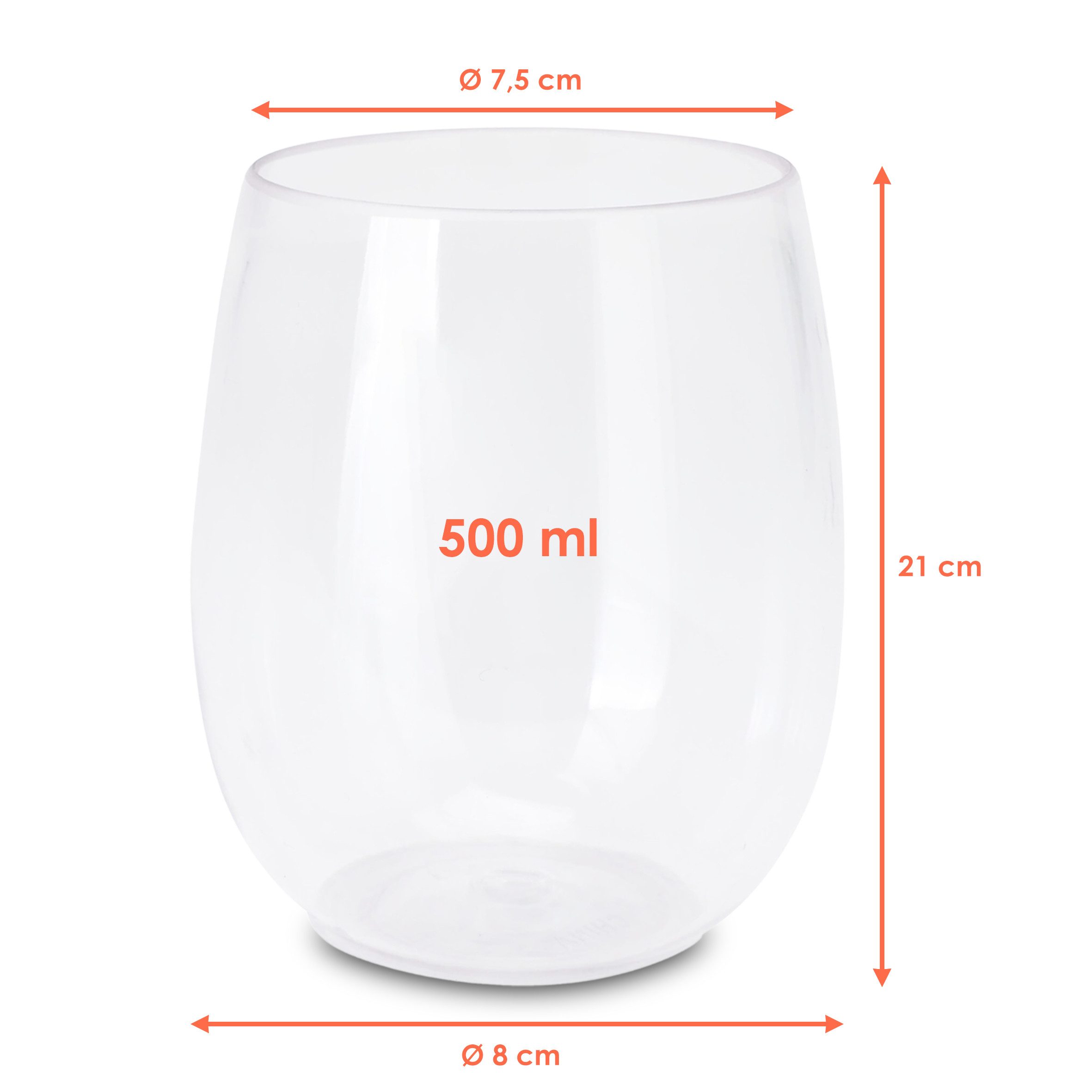 Spetebo Gläser-Set Mehrweg Kunstsoff Camping Glas, 6-tlg., Kunststoff, Camping Trinkglas wiederverwendbar