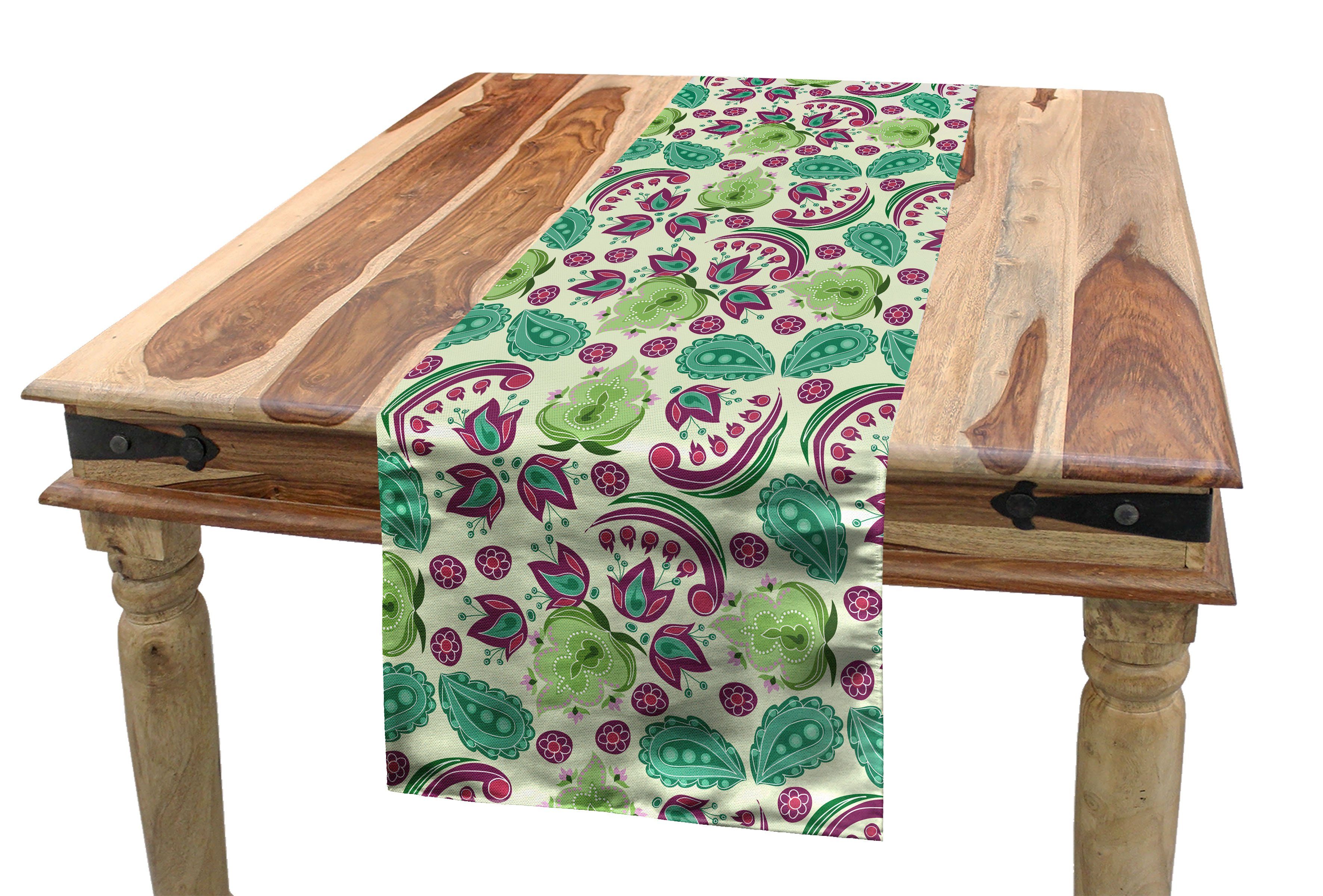 Abakuhaus Tischläufer Esszimmer Küche Rechteckiger Dekorativer Tischläufer, Paisley traditionelle Motive