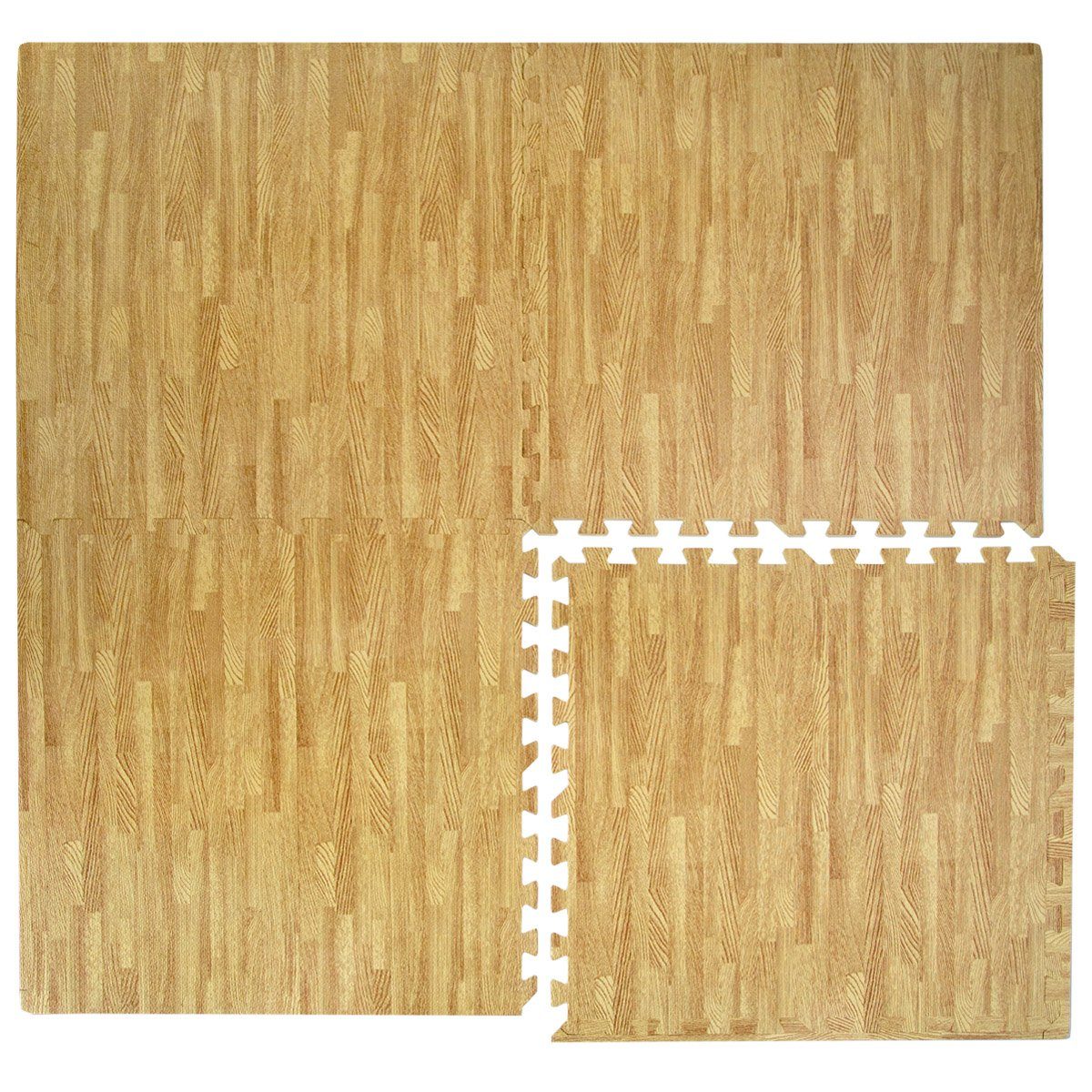 eyepower Puzzlematte Puzzlematte Holzmotiv 60x60cm Holzmuster Hellbraun günstig online kaufen