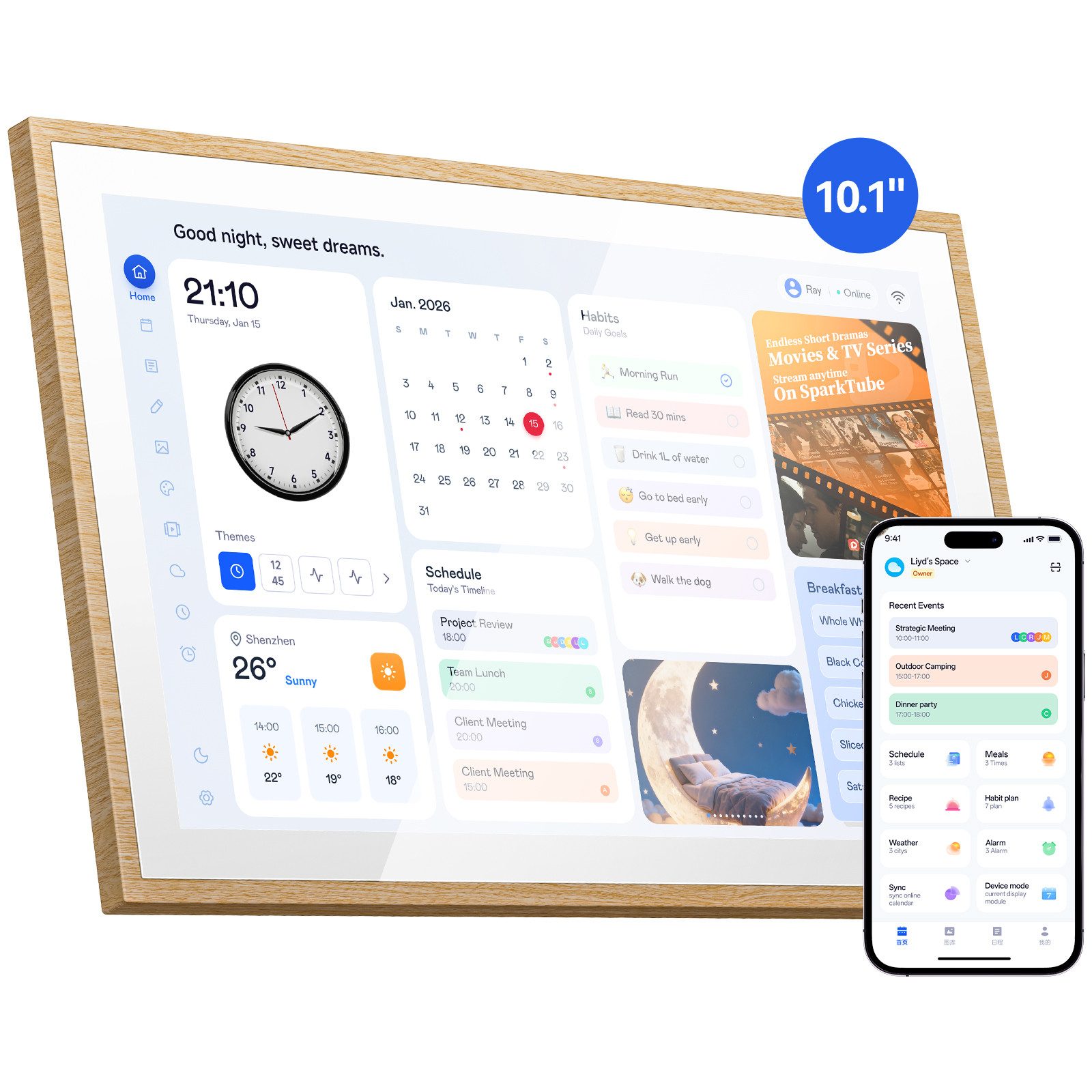 blackview 10,1" Nest 10 Digitaler Kalender für Zuhause & Büro Tablet