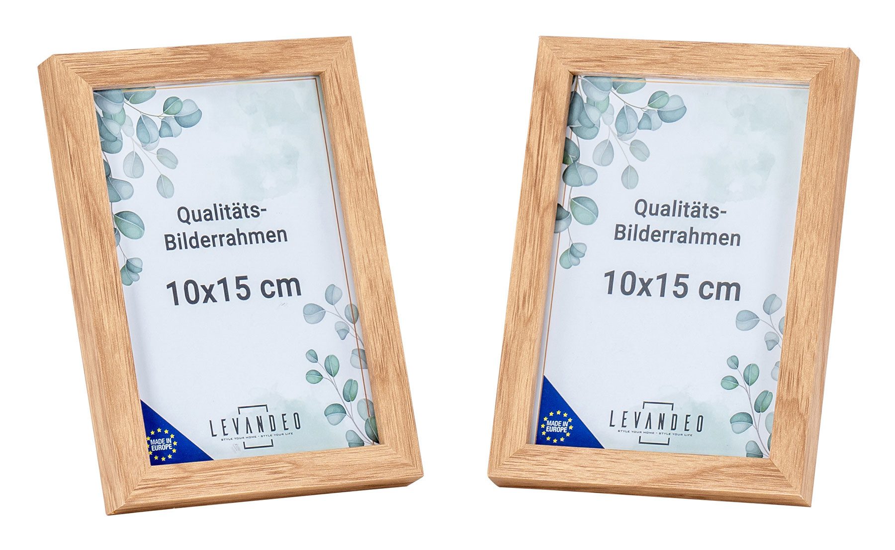 Levandeo® Bilderrahmen, 2er Set Portrait Bilderrahmen Made in EU 10x15 Eich günstig online kaufen