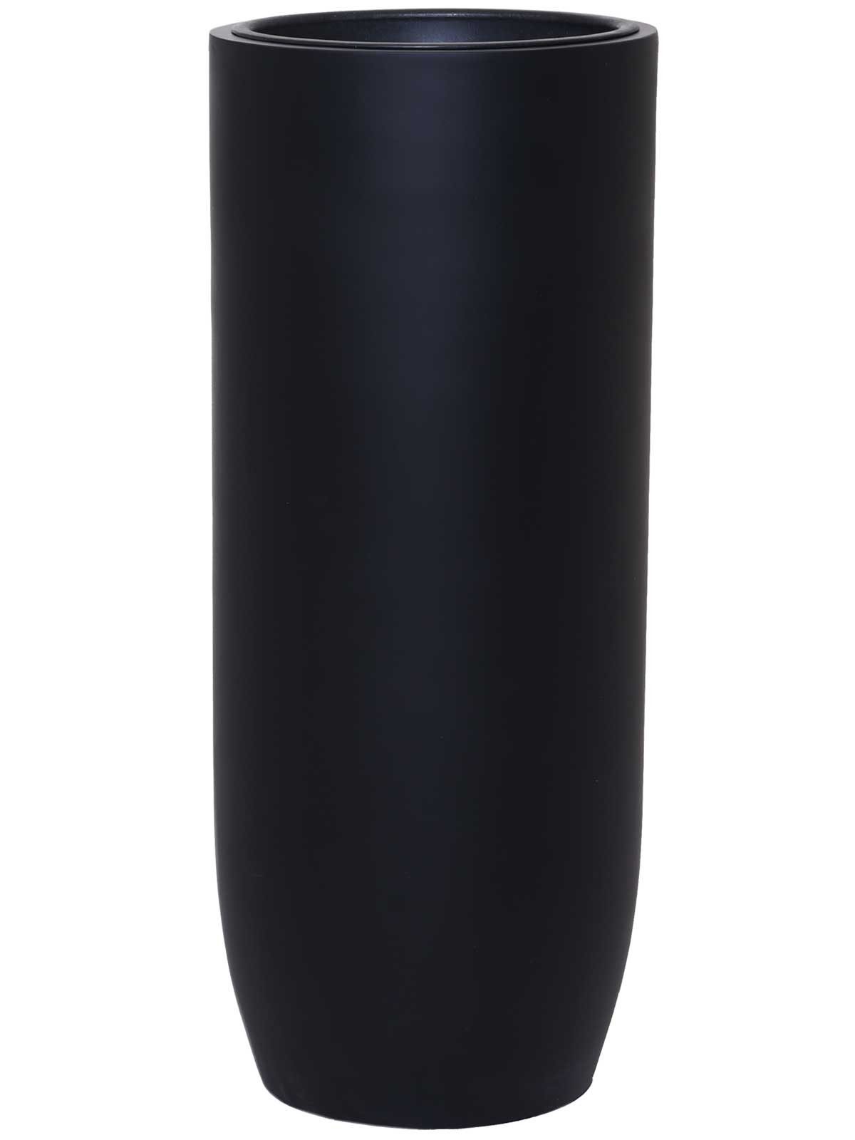 VIVANNO Bodenvase Fiberglas SOLERIO Rund - Schwarz Matt (1 St), 33x80 cm