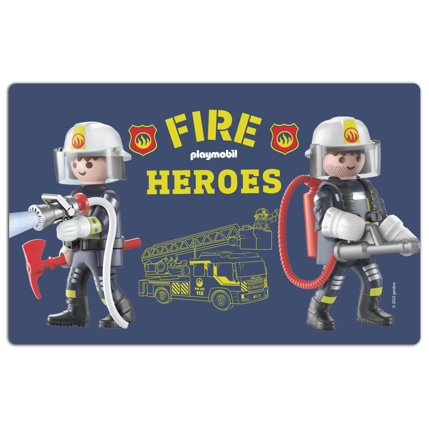 United Feuerwehr Brettchen Frühstücksbrett City Action Schneidebrett Resopal, aus Labels® - Playmobil Resopal