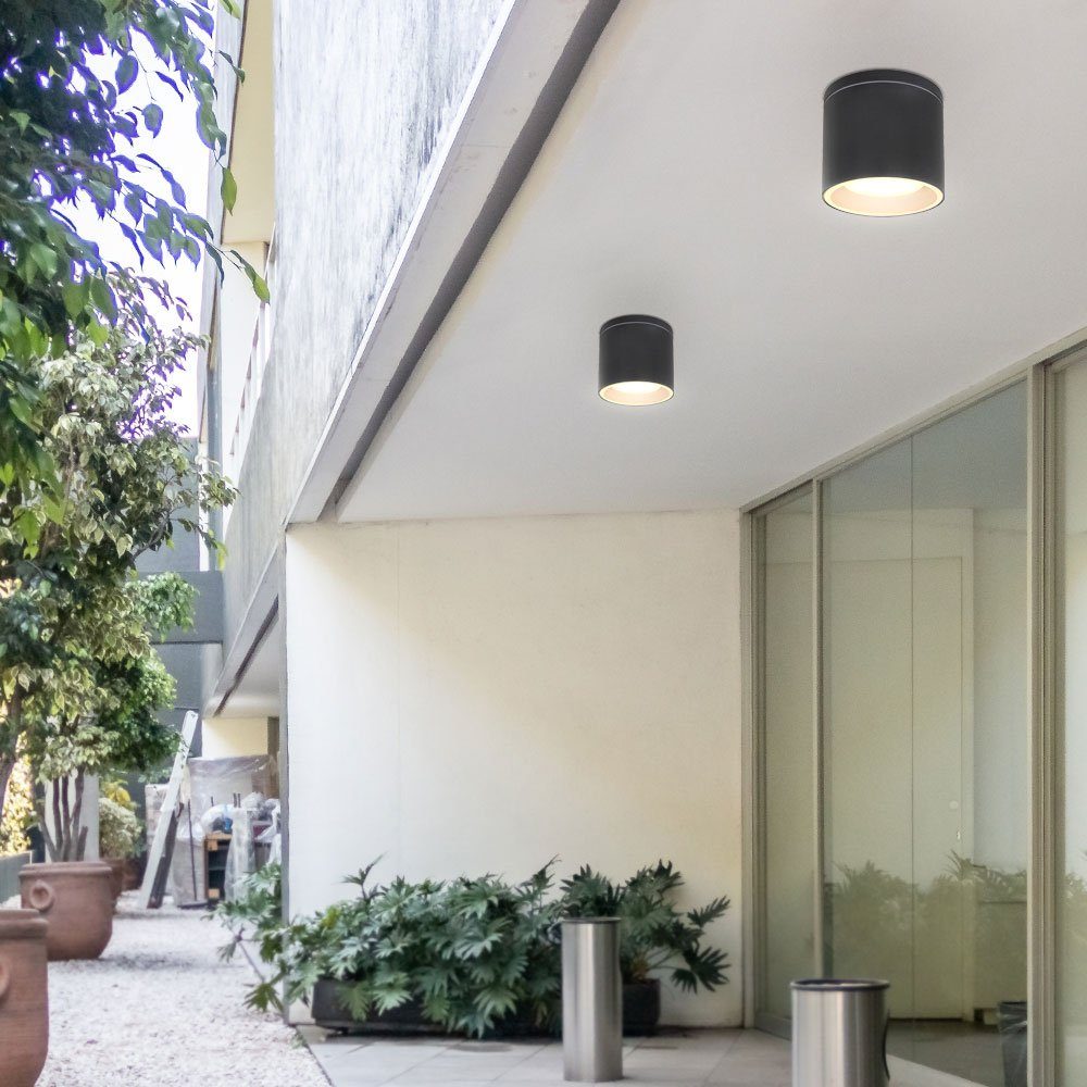 GLOBO LIGHTING Außen-Deckenleuchte, Leuchtmittel nicht inklusive, Außenleuchte Deckenleuchte Deckenspot Glas
