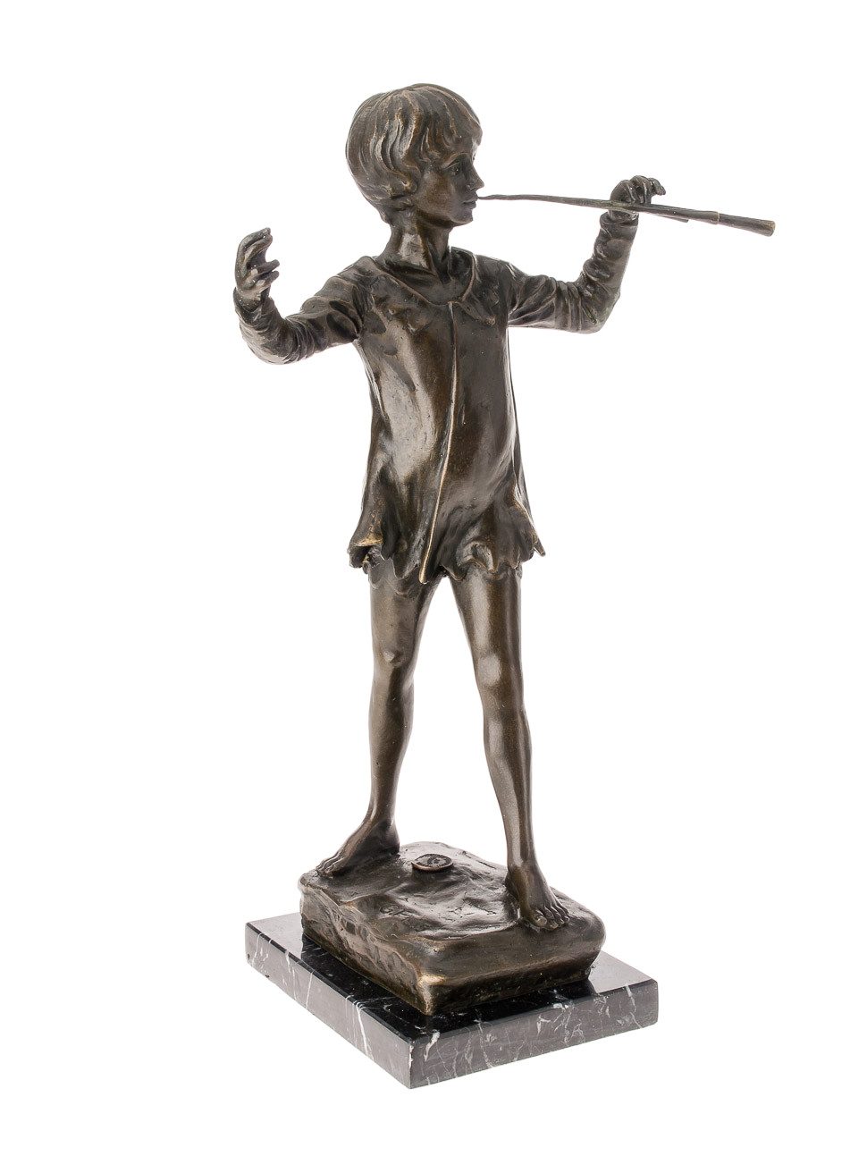 Aubaho Dekoobjekt Bronzeskulptur Peter Pan nach George Frampton Bronze Skulptur Figur Re