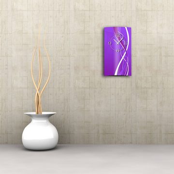 dixtime Wanduhr Abstrakt lila Designer Wanduhr modernes Wanduhren Design leise kein (Einzigartige 3D-Optik aus 4mm Alu-Dibond)