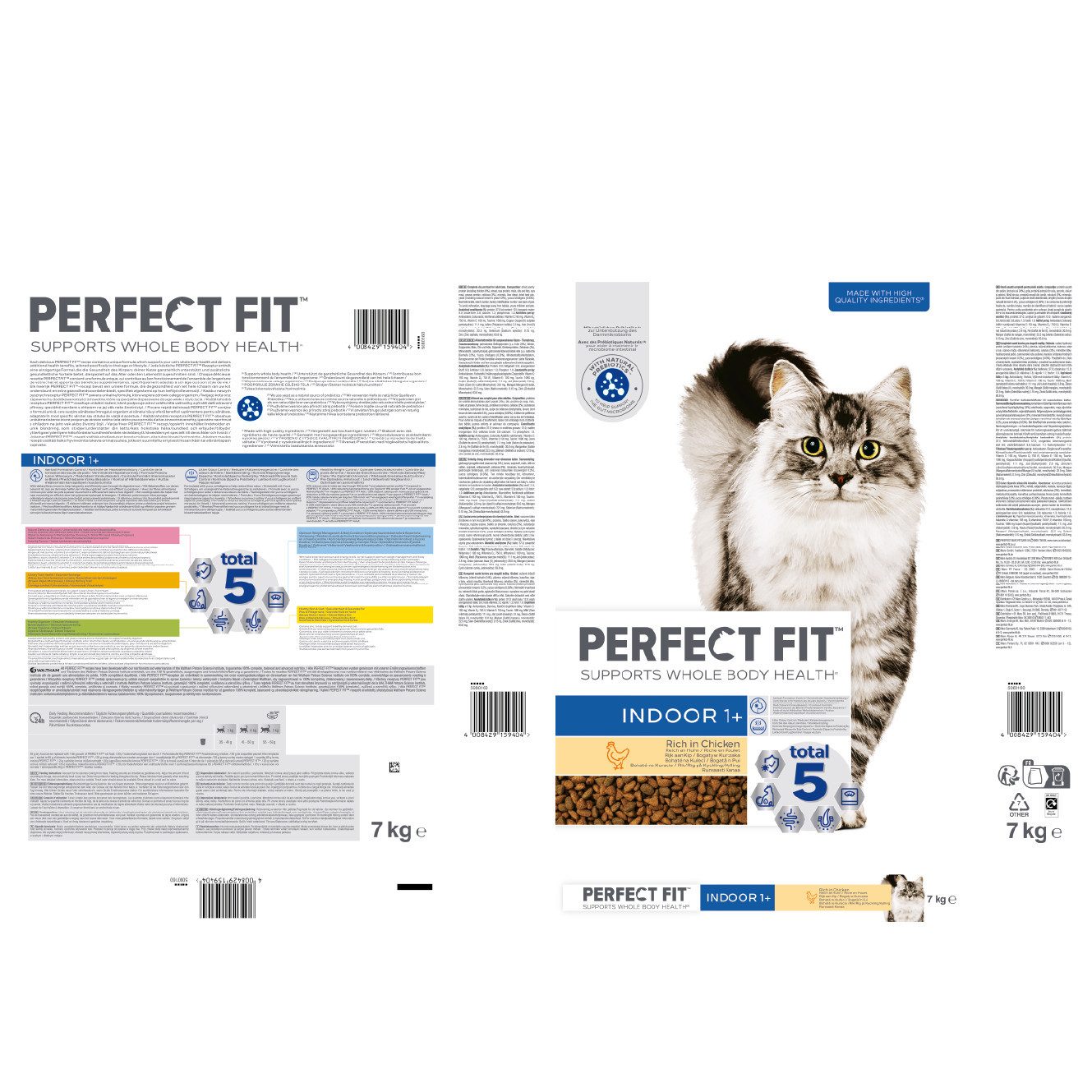 Perfect Fit PERFECT FIT™ Katze Beutel Indoor 1+ mit Huhn 7kg, Trockenfutter für: Katze