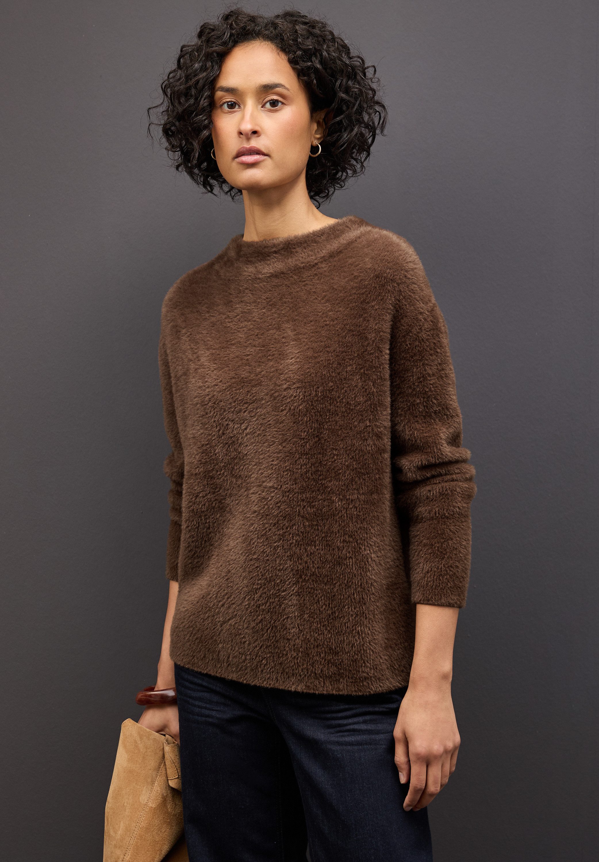 STREET ONE Rundhalspullover in softer Federgarn-Qualität günstig online kaufen