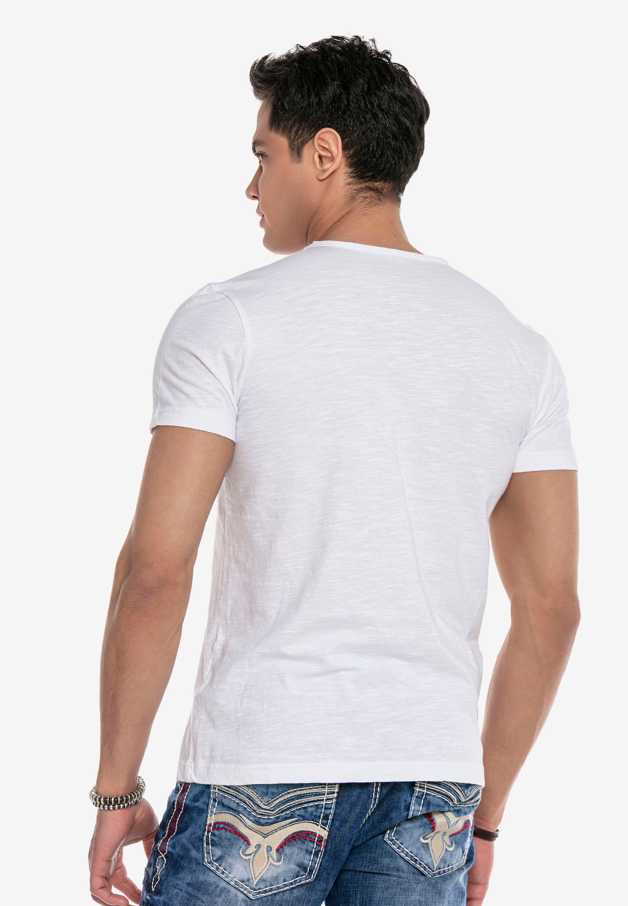 Cipo & Baxx sportlichen T-Shirt CT648 Look im weiß