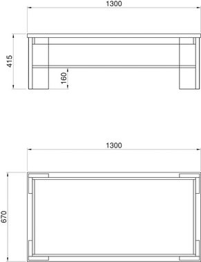 Home affaire Couchtisch ORLANDO, Breite ca. 130 cm