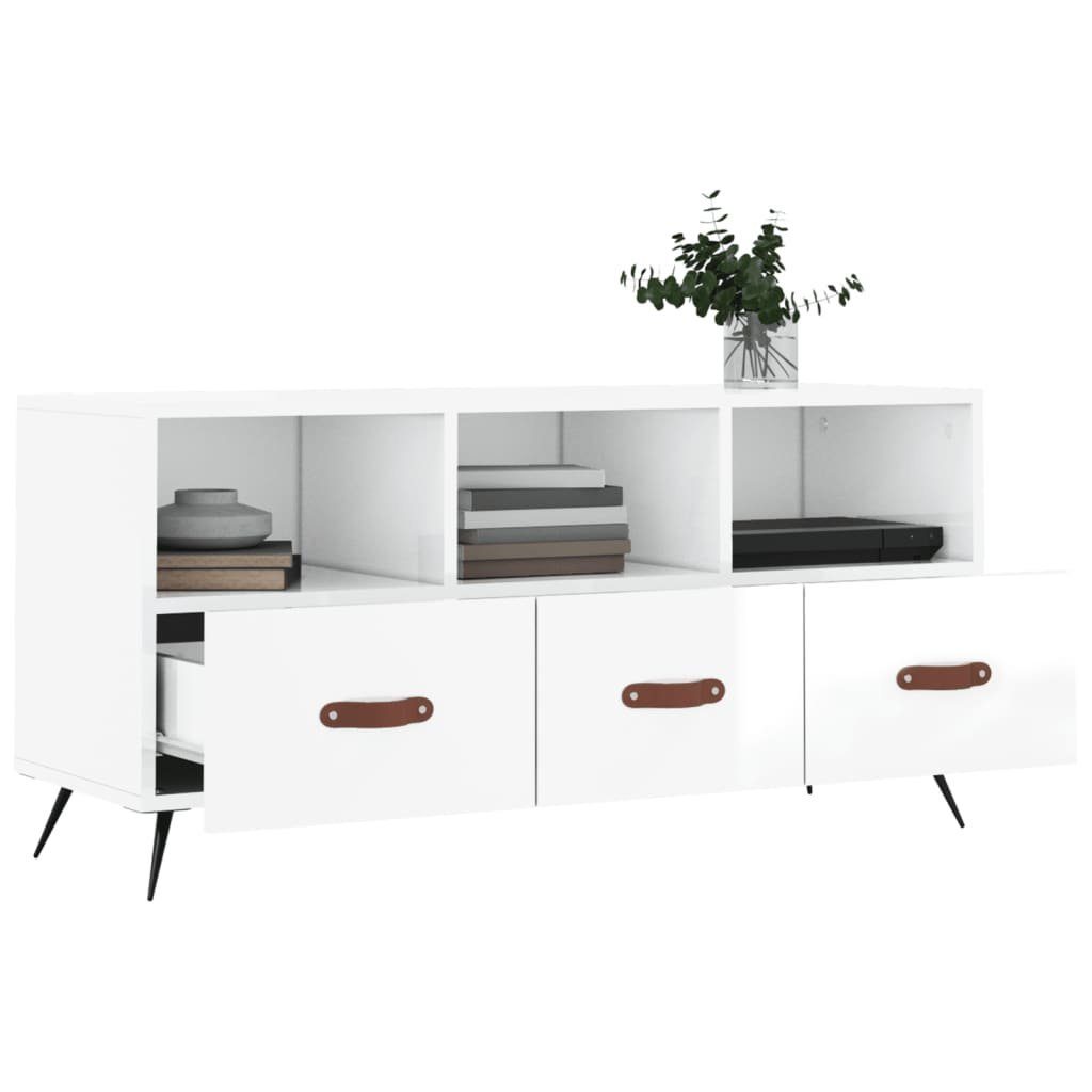 102x36x50 Hochglanz-Weiß furnicato TV-Schrank Holzwerkstoff cm