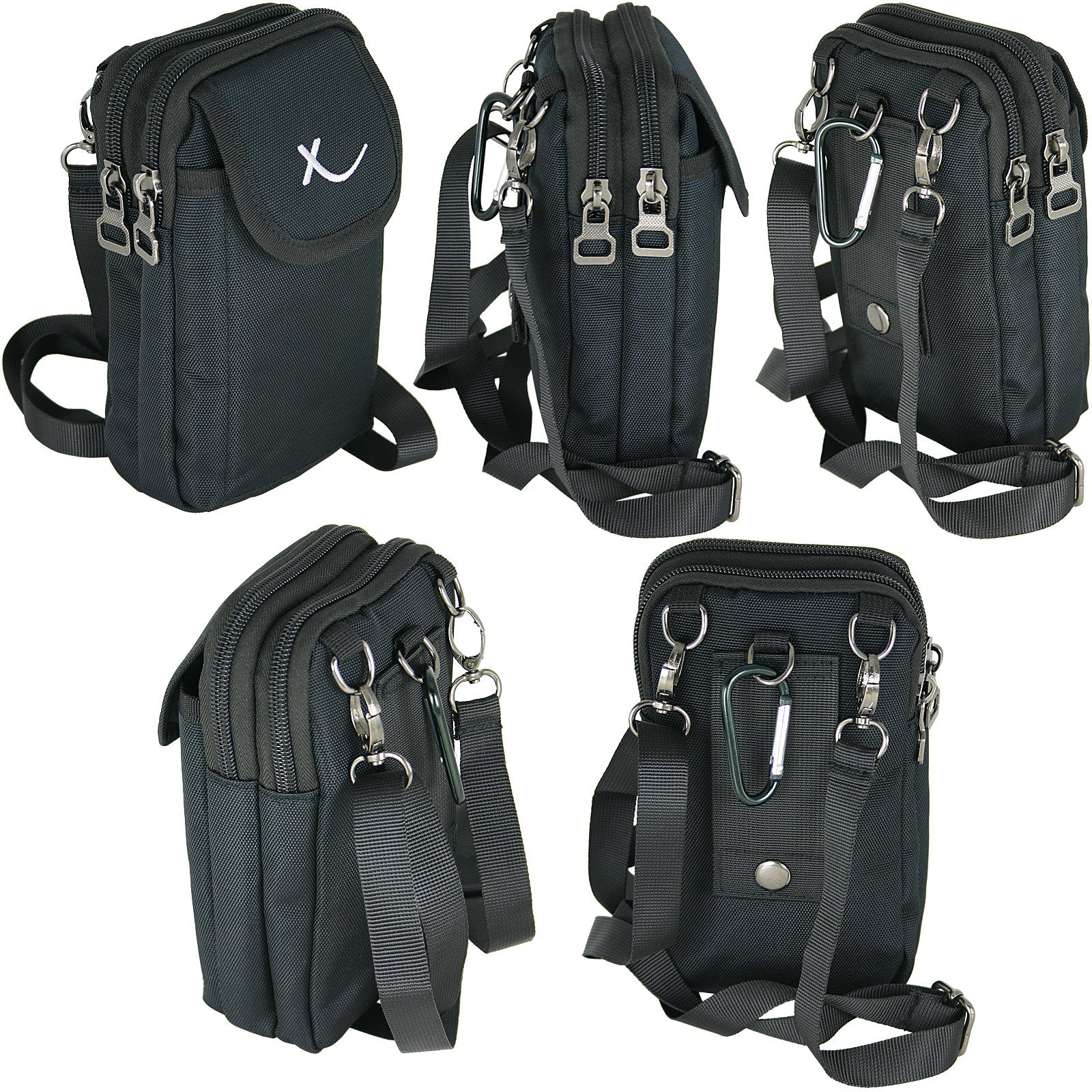BAG STREET INTERNATIONAL Handytasche Kleine Herren Umhängetasche - Crossover Messenger Bag, auch als Gürteltasche tragbar