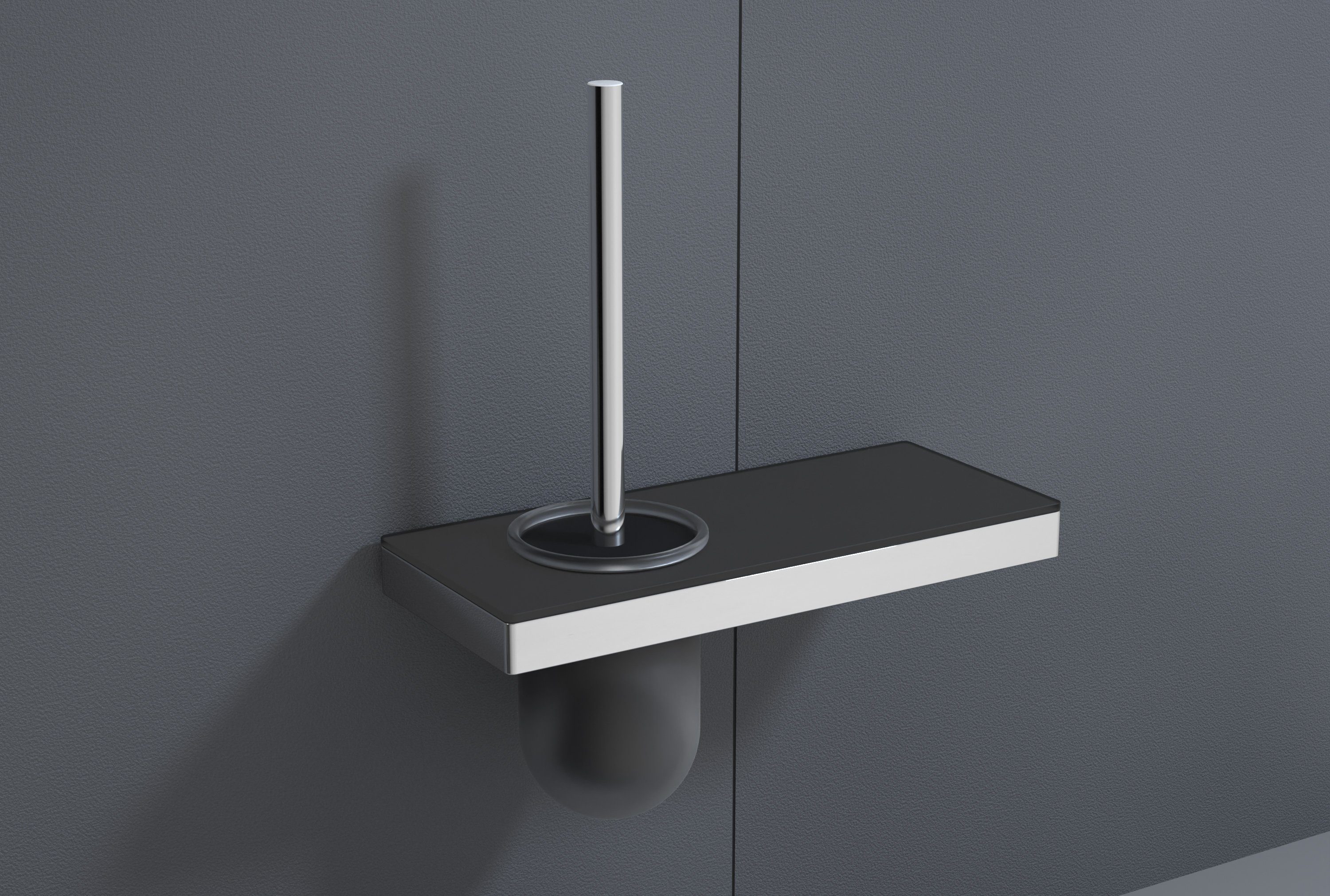 Bernstein WC-Reinigungsbürste G505, aus Edelstahl / mit Ablage aus Glas - Farbe wählbar