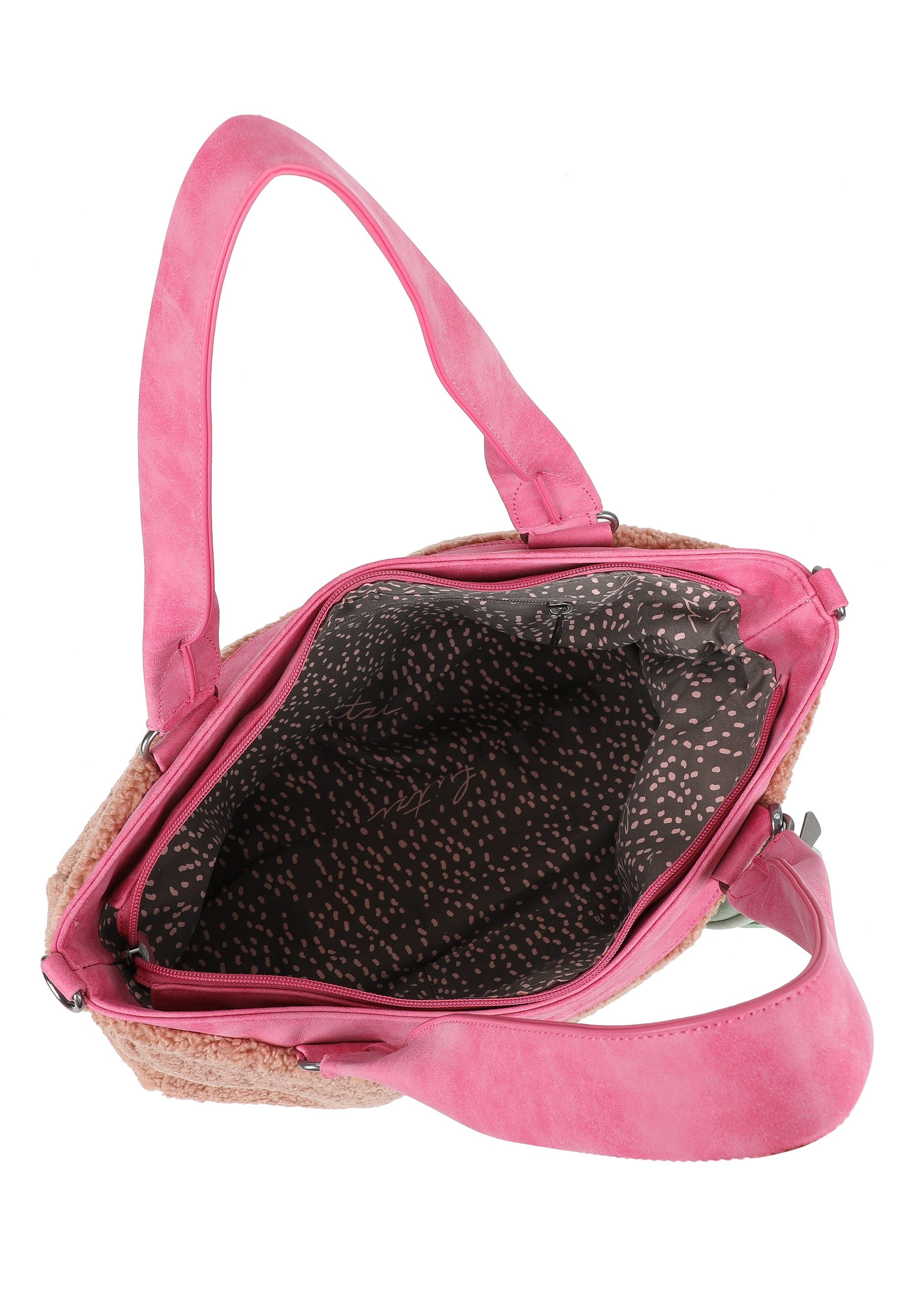 Fritzi aus Preußen Henkeltasche Teddy Black, aus kuscheligem, veganem Teddy-Material