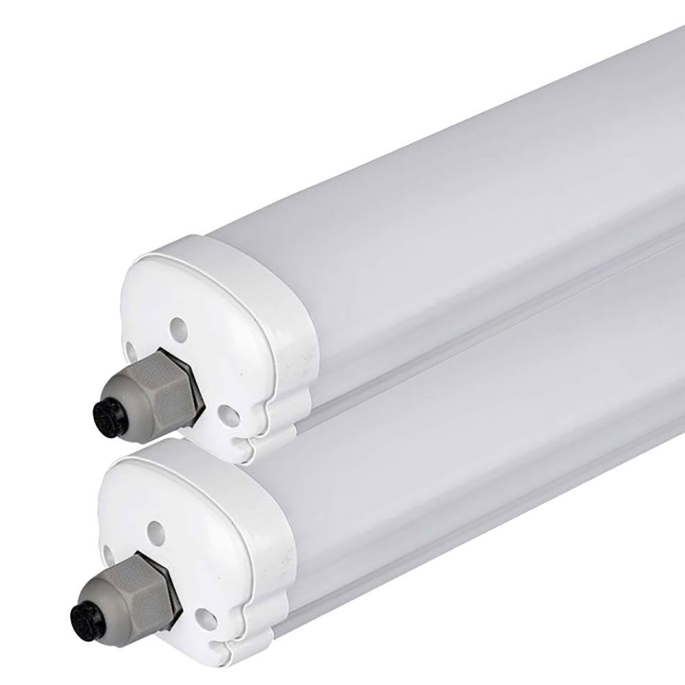 V-TAC LED Deckenleuchte, LED-Leuchtmittel fest verbaut, Neutralweiß, LED Wannenleuchte Kellerlampe neutralweiß 4000K 4320 Lumen L 120 cm 2x