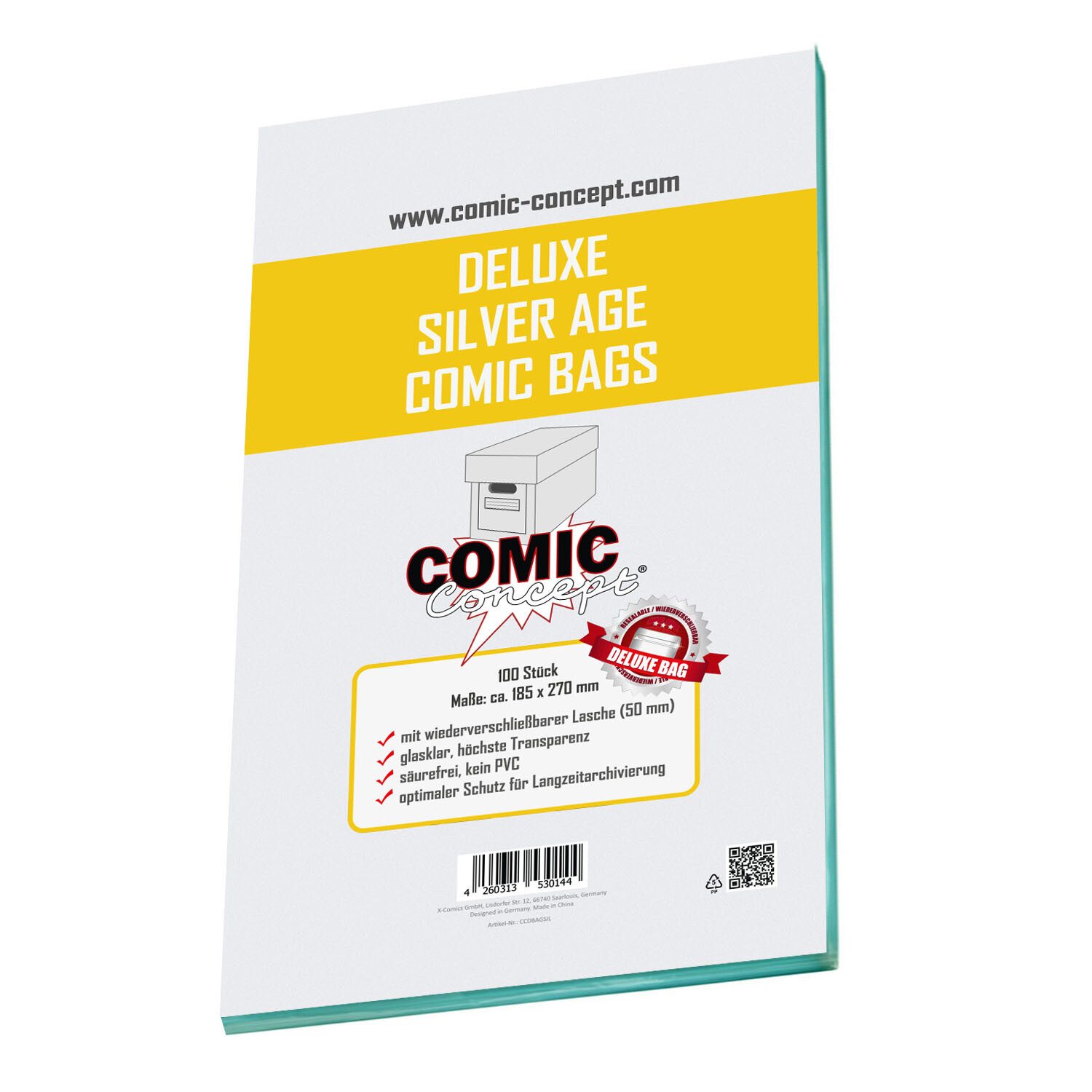 Sammelkarte Comic Concept Deluxe Comic Bags Silver (100 ct)