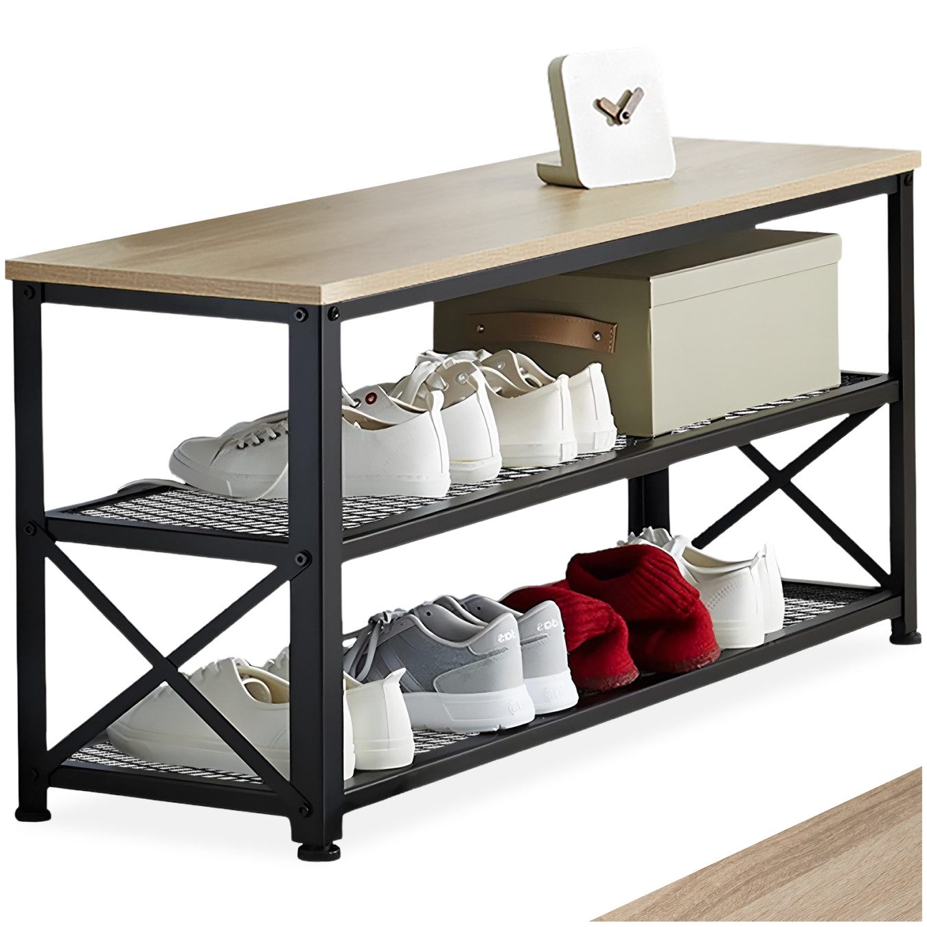 tectake Schuhregal Blackpool, Set 1-tlg., Industrial günstig online kaufen