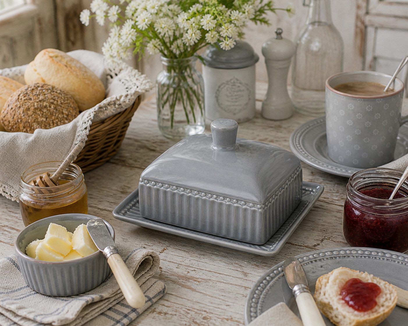 Greengate Butterdose GreenGate Butterdose Alice Steingrau (M)